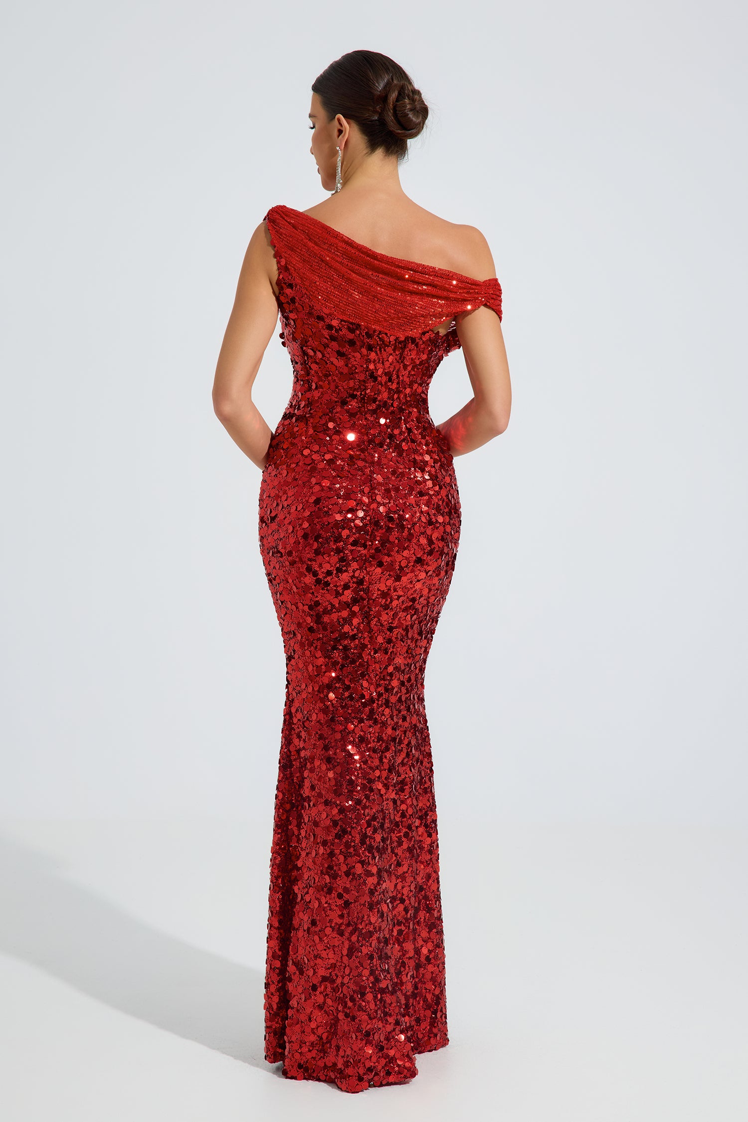 Maeve Scarlet Sequin Glam Maxi Dress