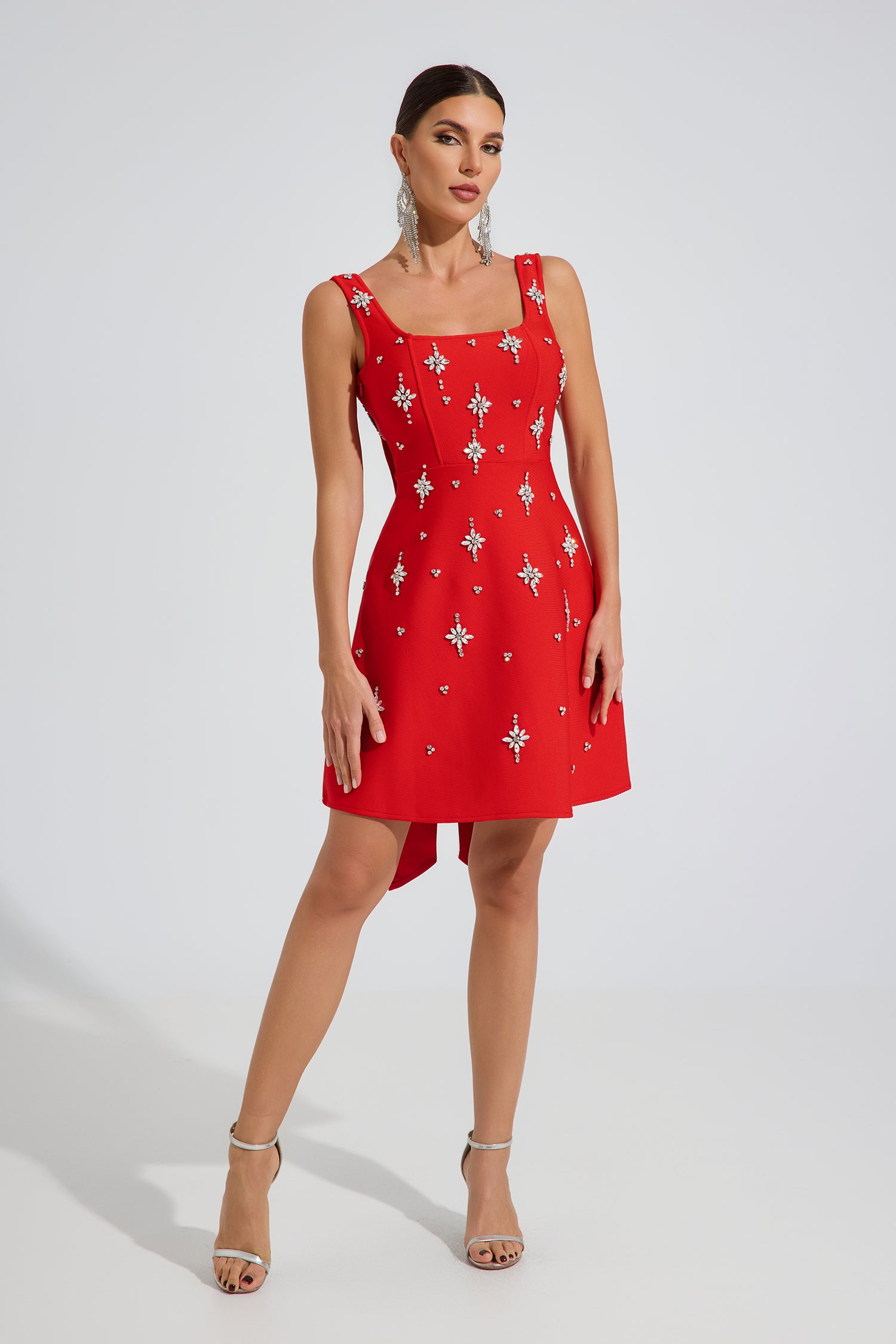 Cameron Ruby Star Embellished Mini Dress