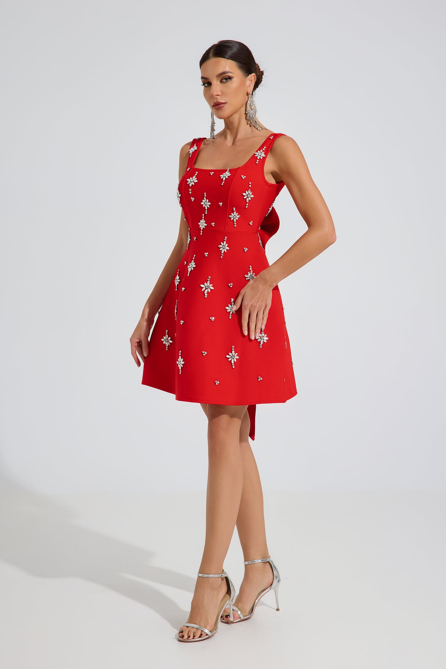 Cameron Ruby Star Embellished Mini Dress