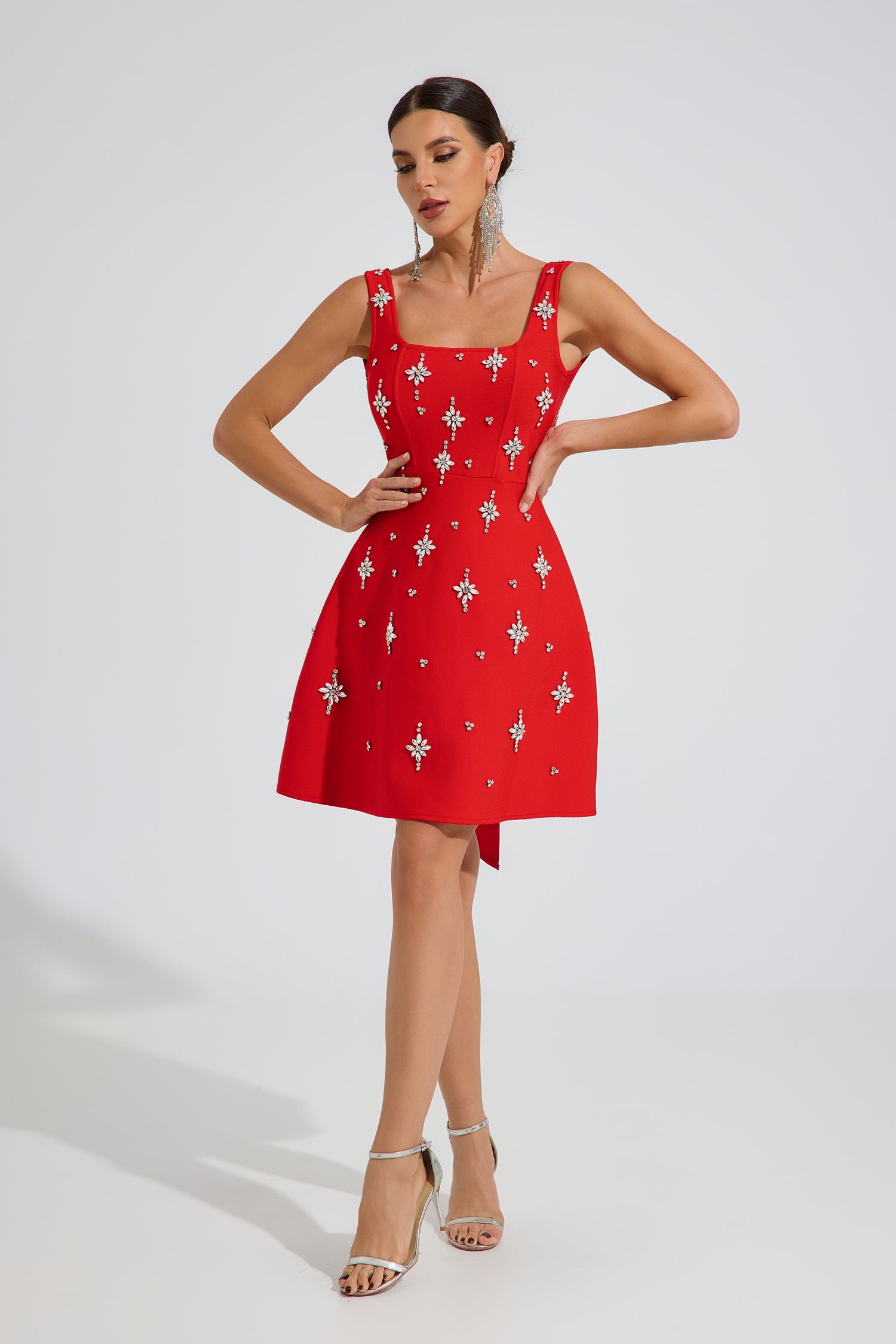 Cameron Ruby Star Embellished Mini Dress