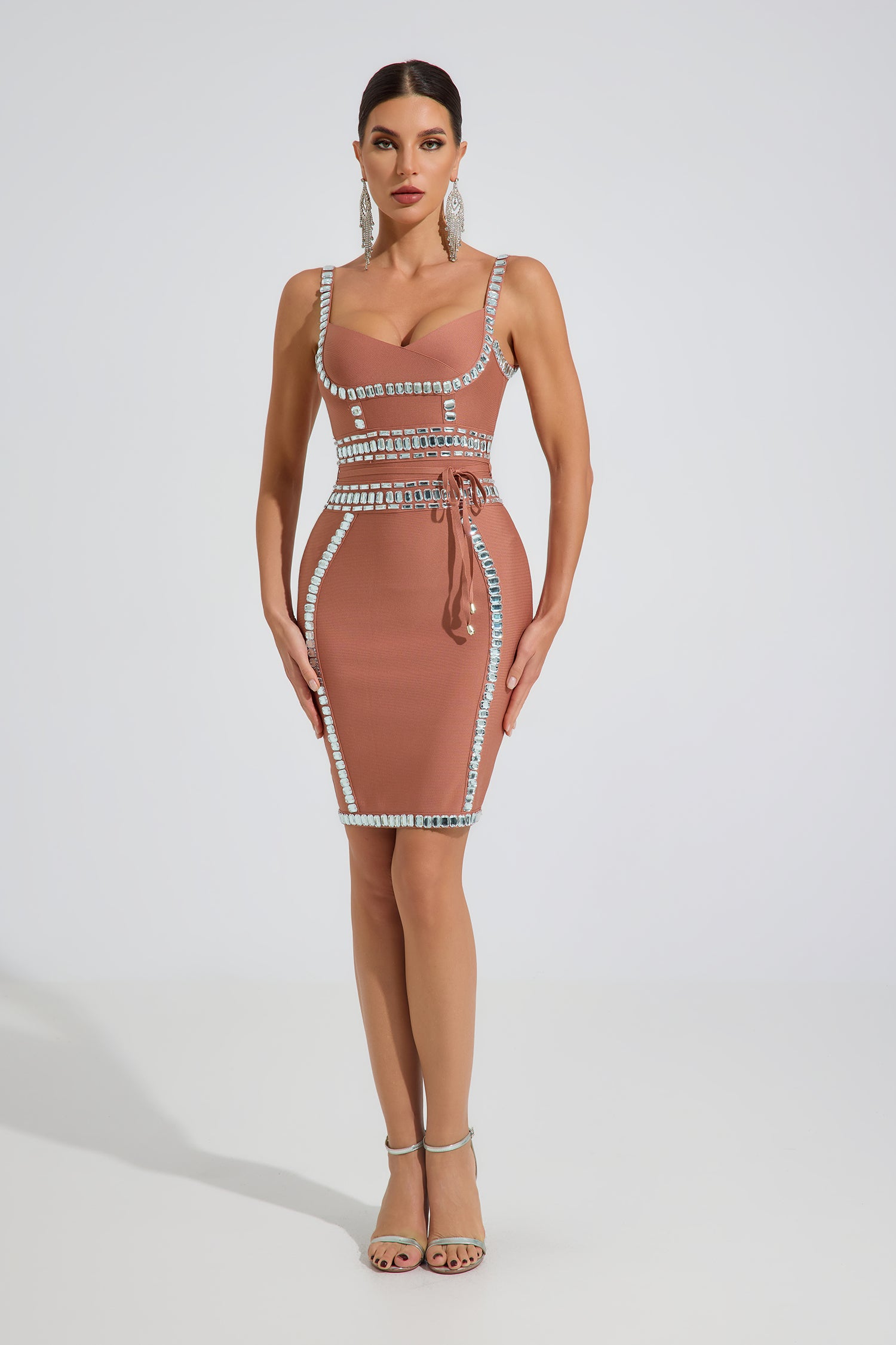 Westlyn Crystal Contour Bodycon Mini Dress