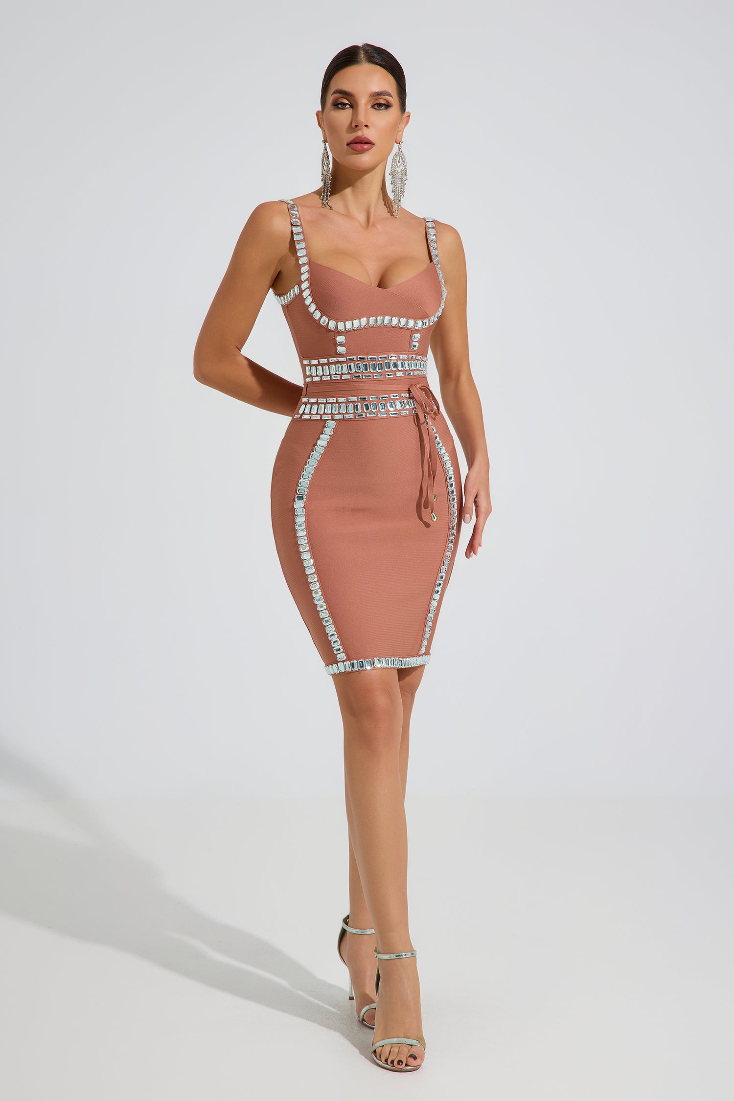 Westlyn Crystal Contour Bodycon Mini Dress
