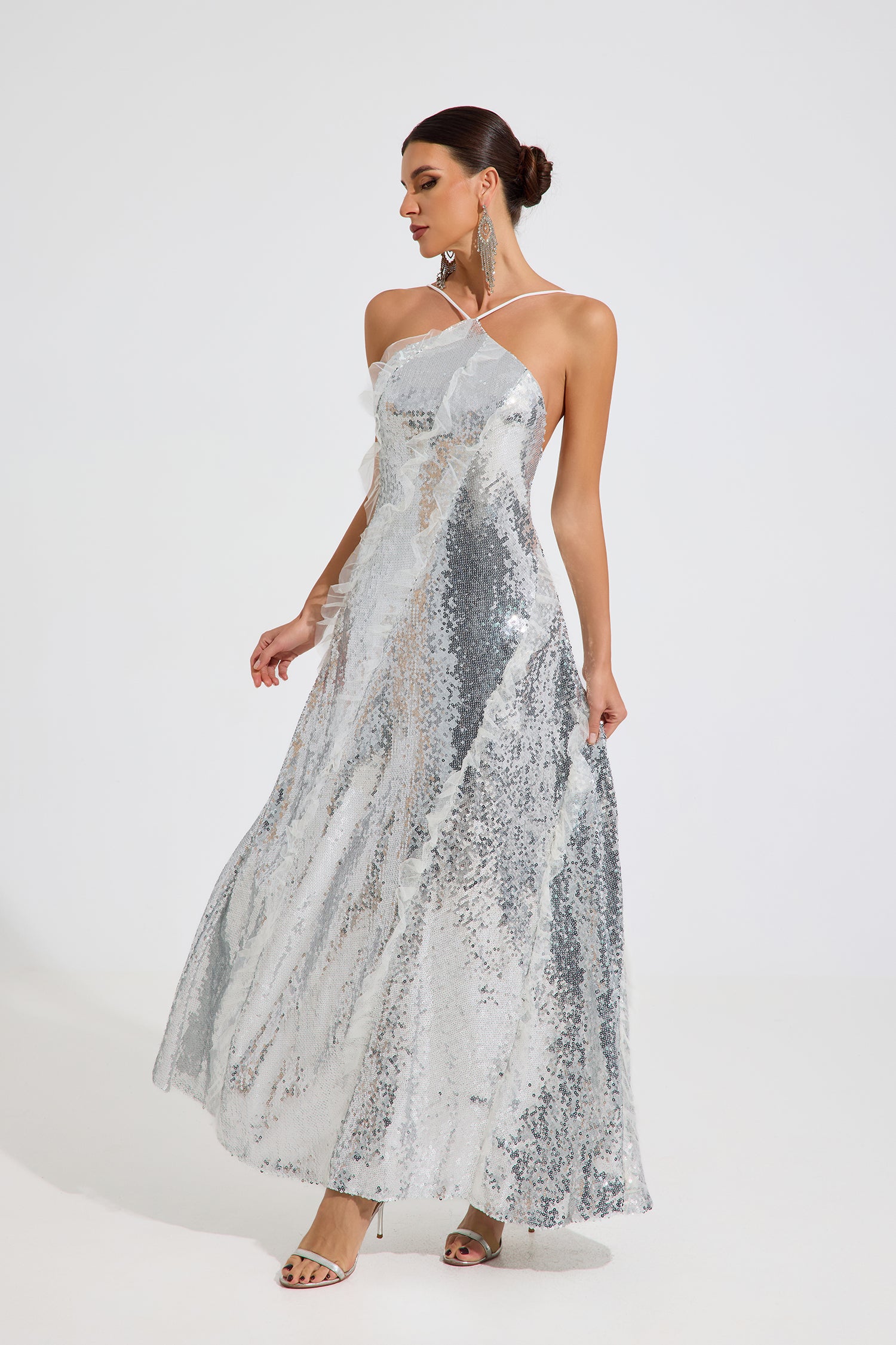 Raye Silver Radiance Maxi Dress