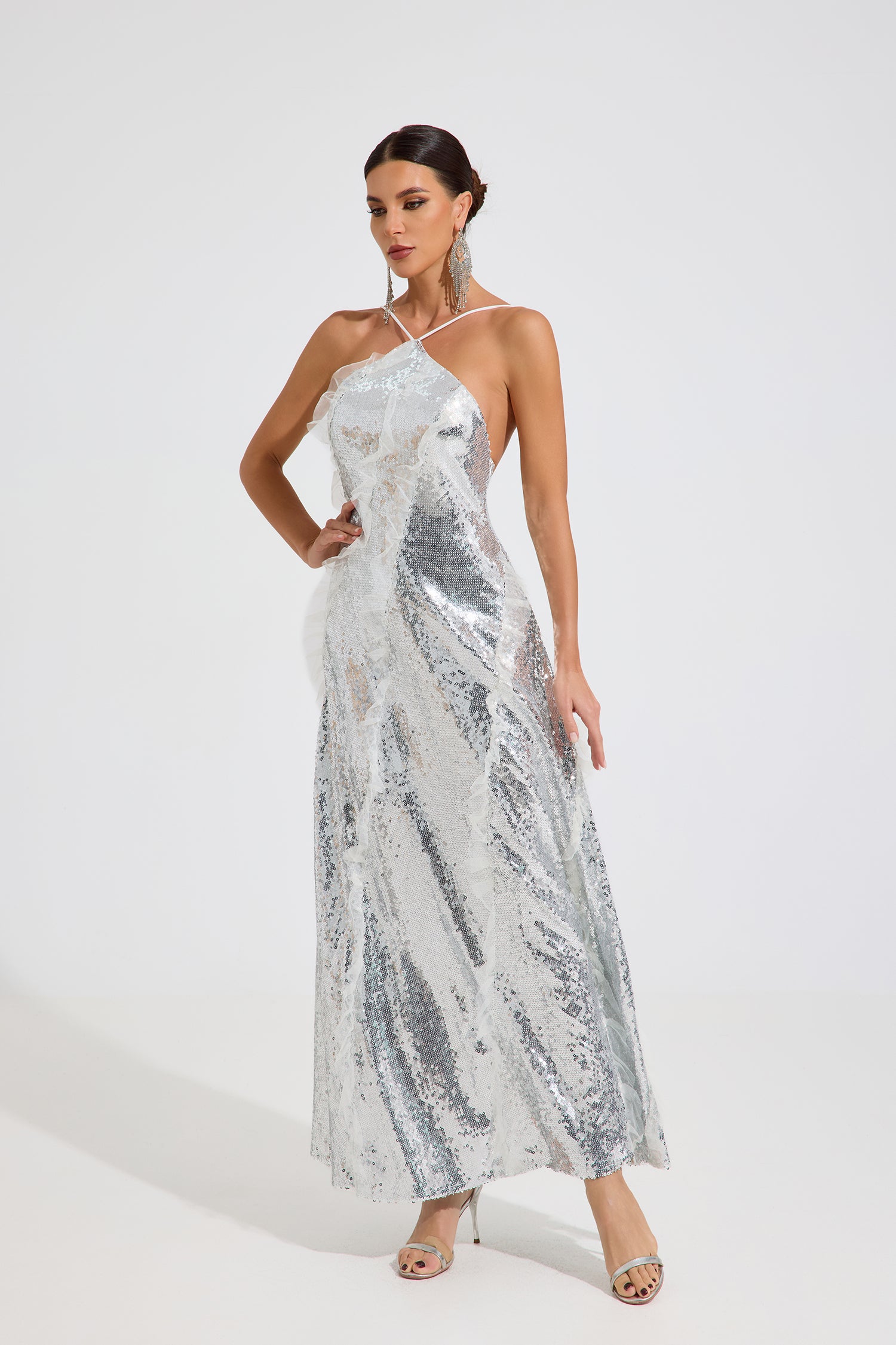 Raye Silver Radiance Maxi Dress