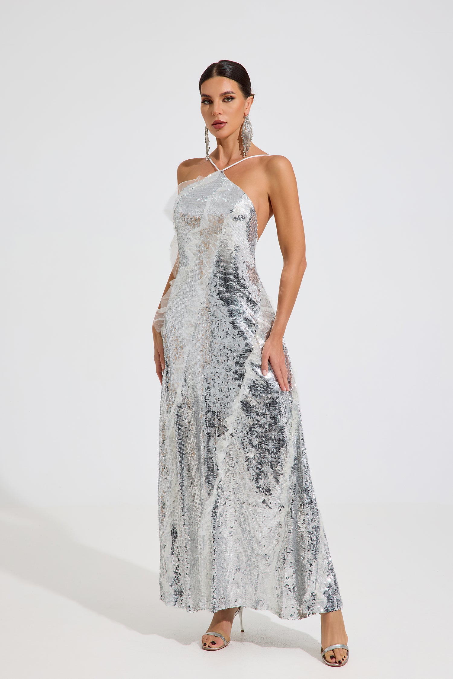 Raye Silver Radiance Maxi Dress