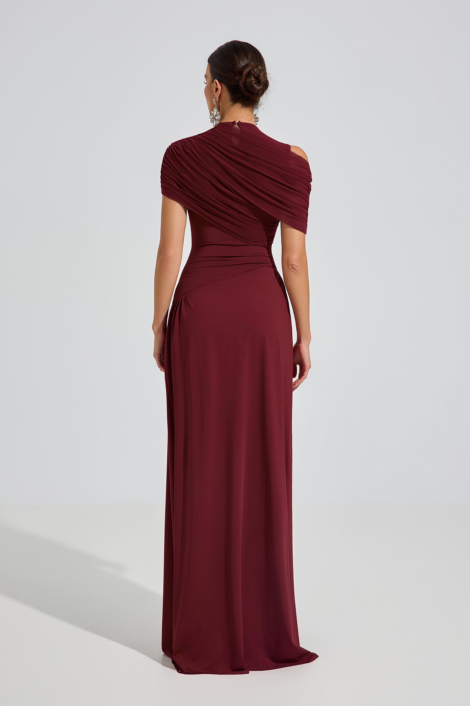 Lilith One-Shoulder Draped Evening Maxi Dress