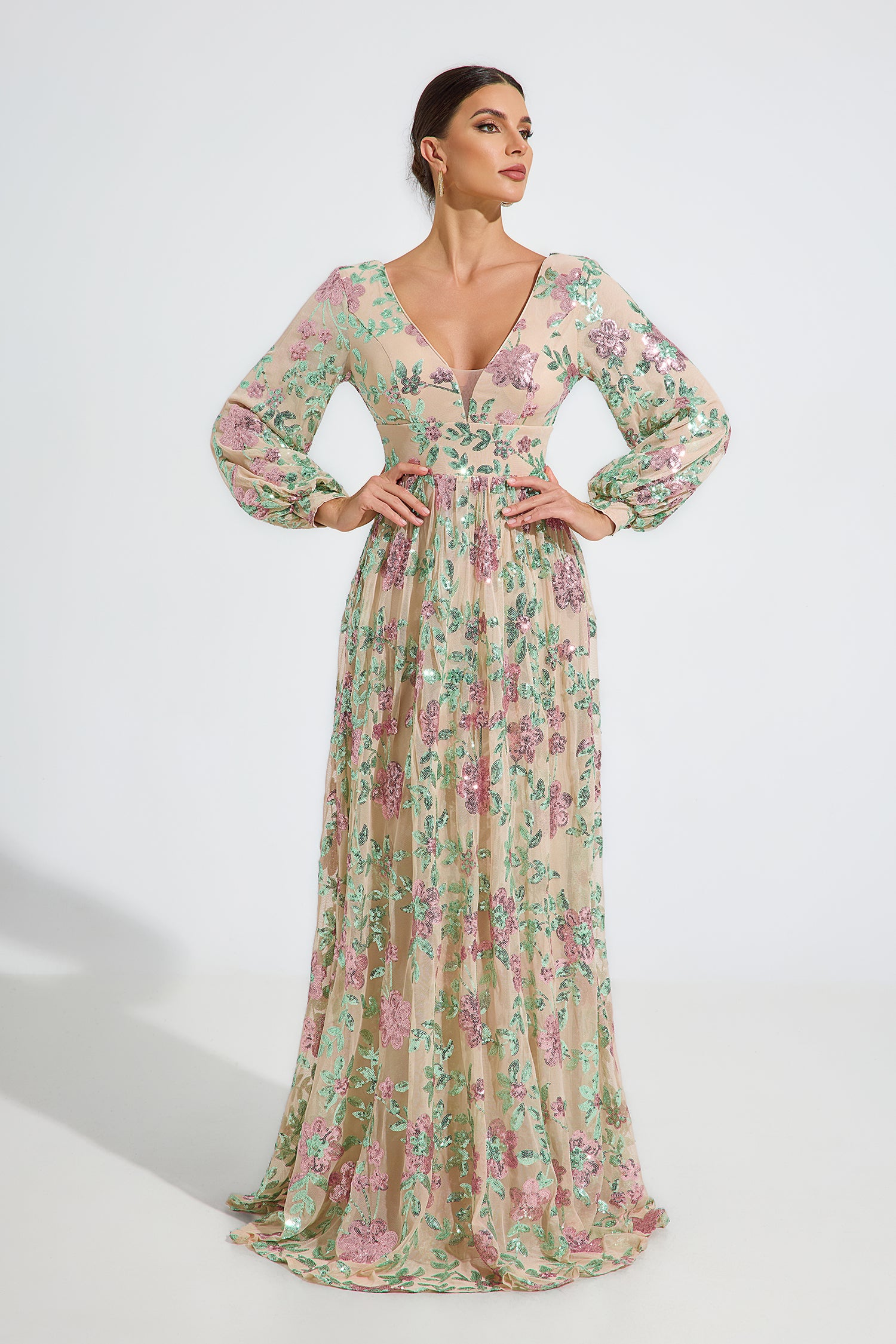 Amabel Blossom Embroidered Maxi Dress