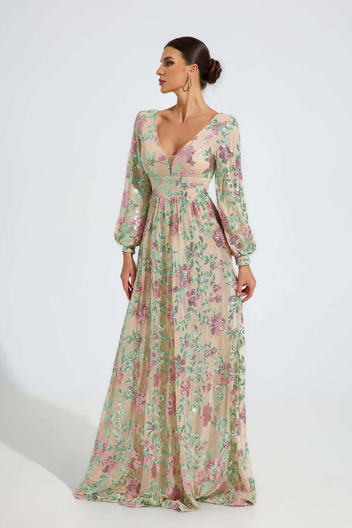 Amabel Blossom Embroidered Maxi Dress