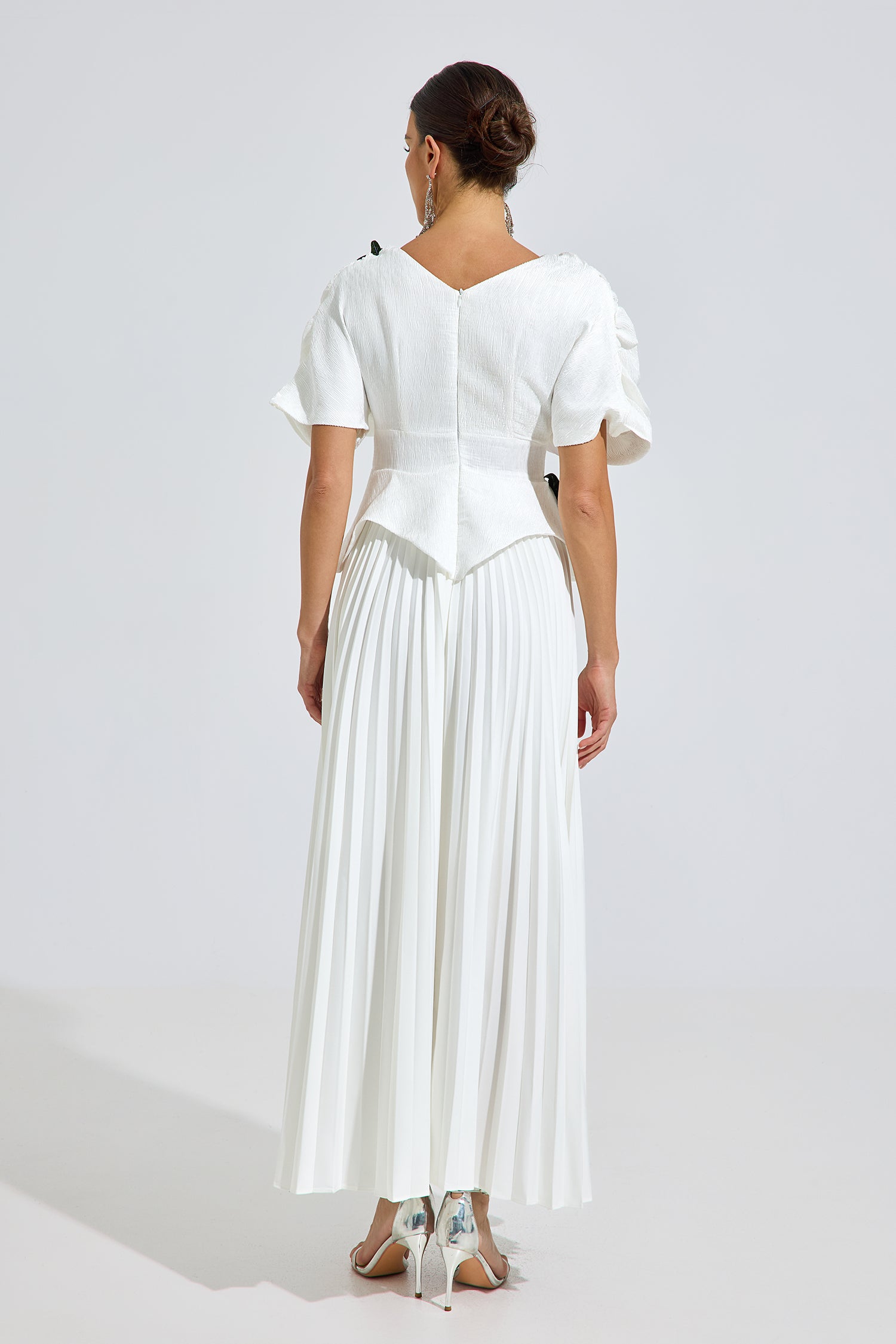 Elston Bloom Pleated Maxi Dress