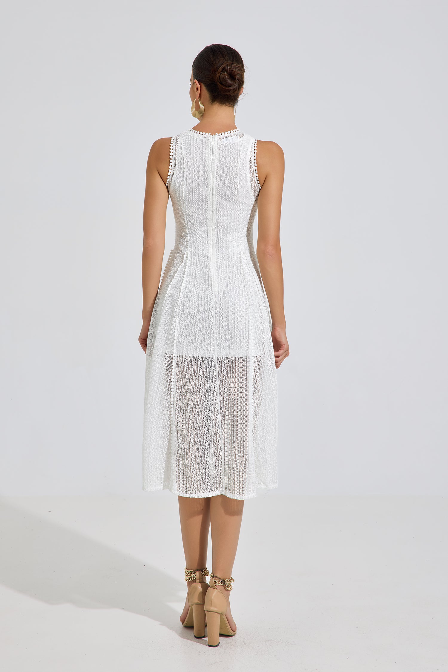 Lesley White Whisper Lace Midi Dress