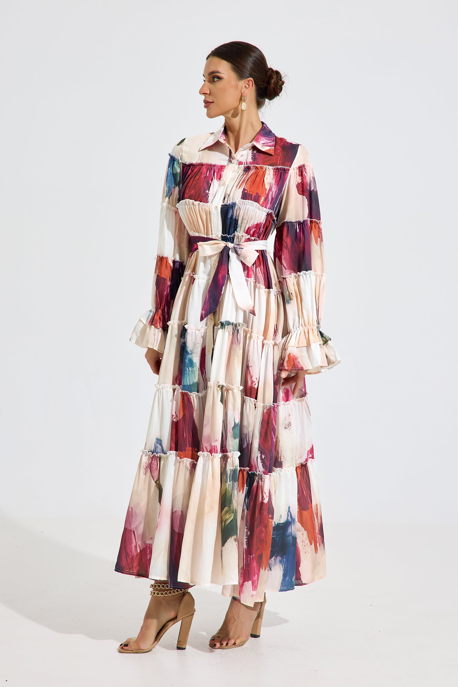 Barbara Abstract Bloom Maxi Dress