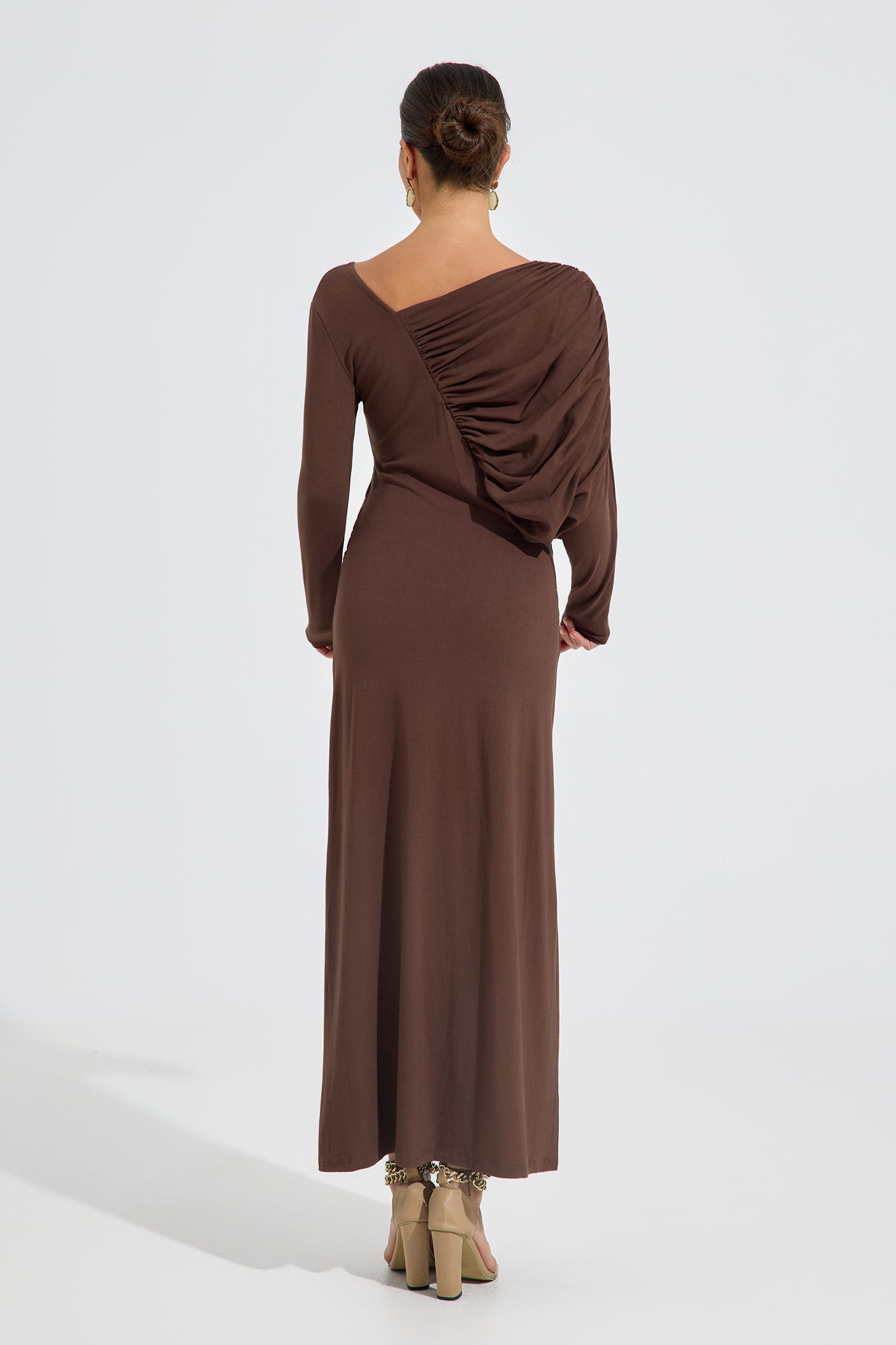 Amelith Drape Elegance Maxi Dress