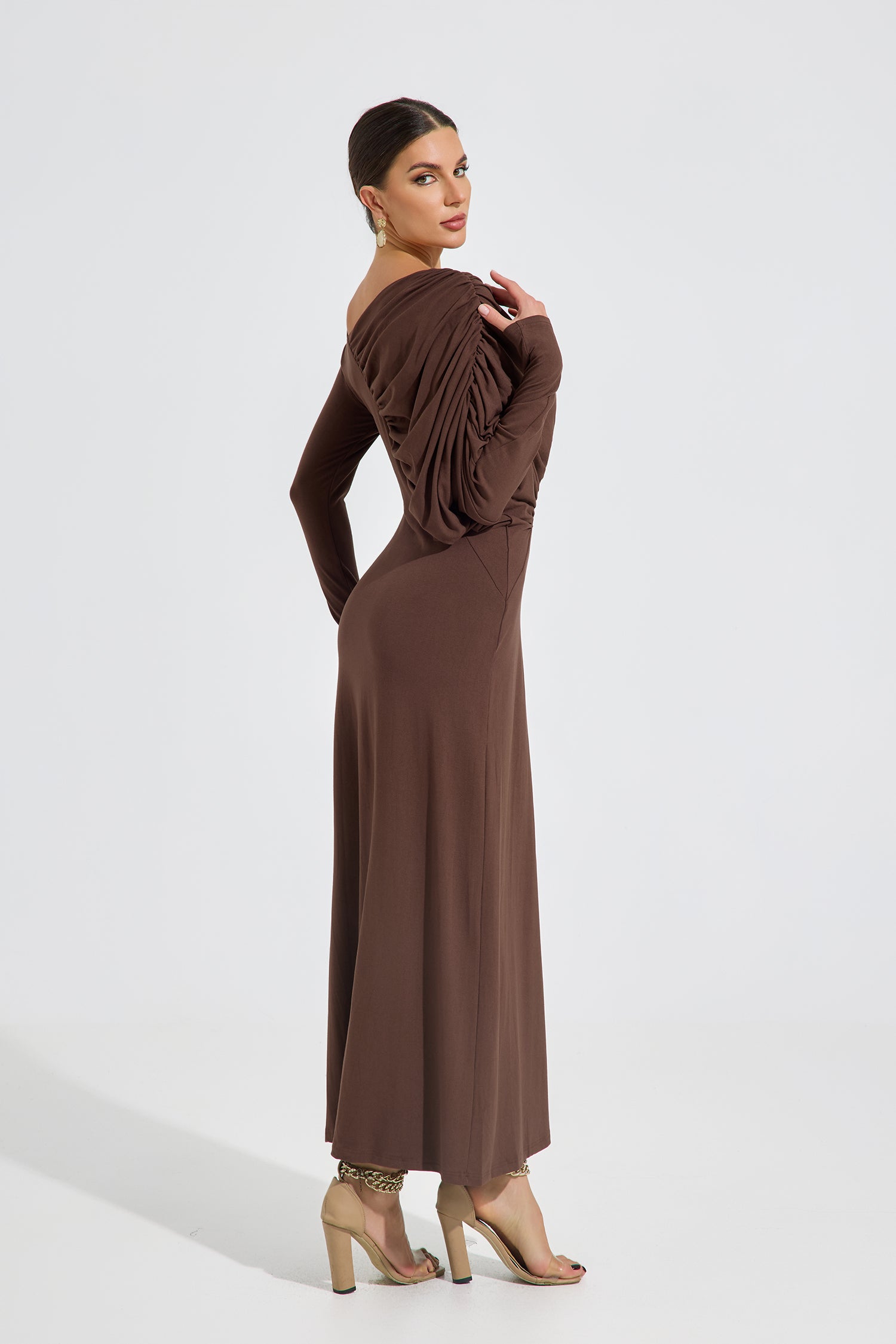 Amelith Drape Elegance Maxi Dress
