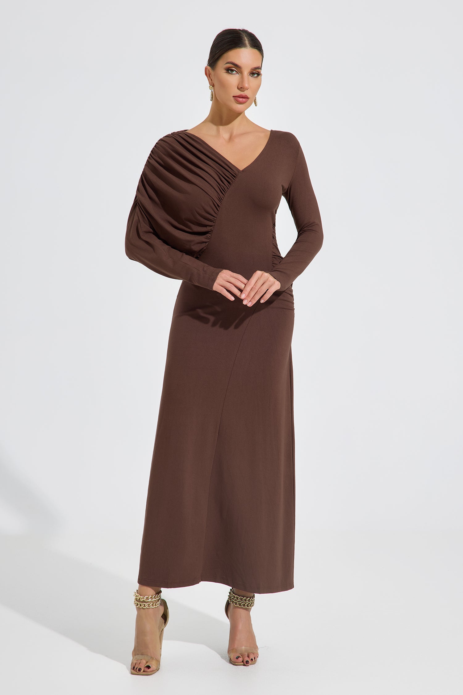Amelith Drape Elegance Maxi Dress