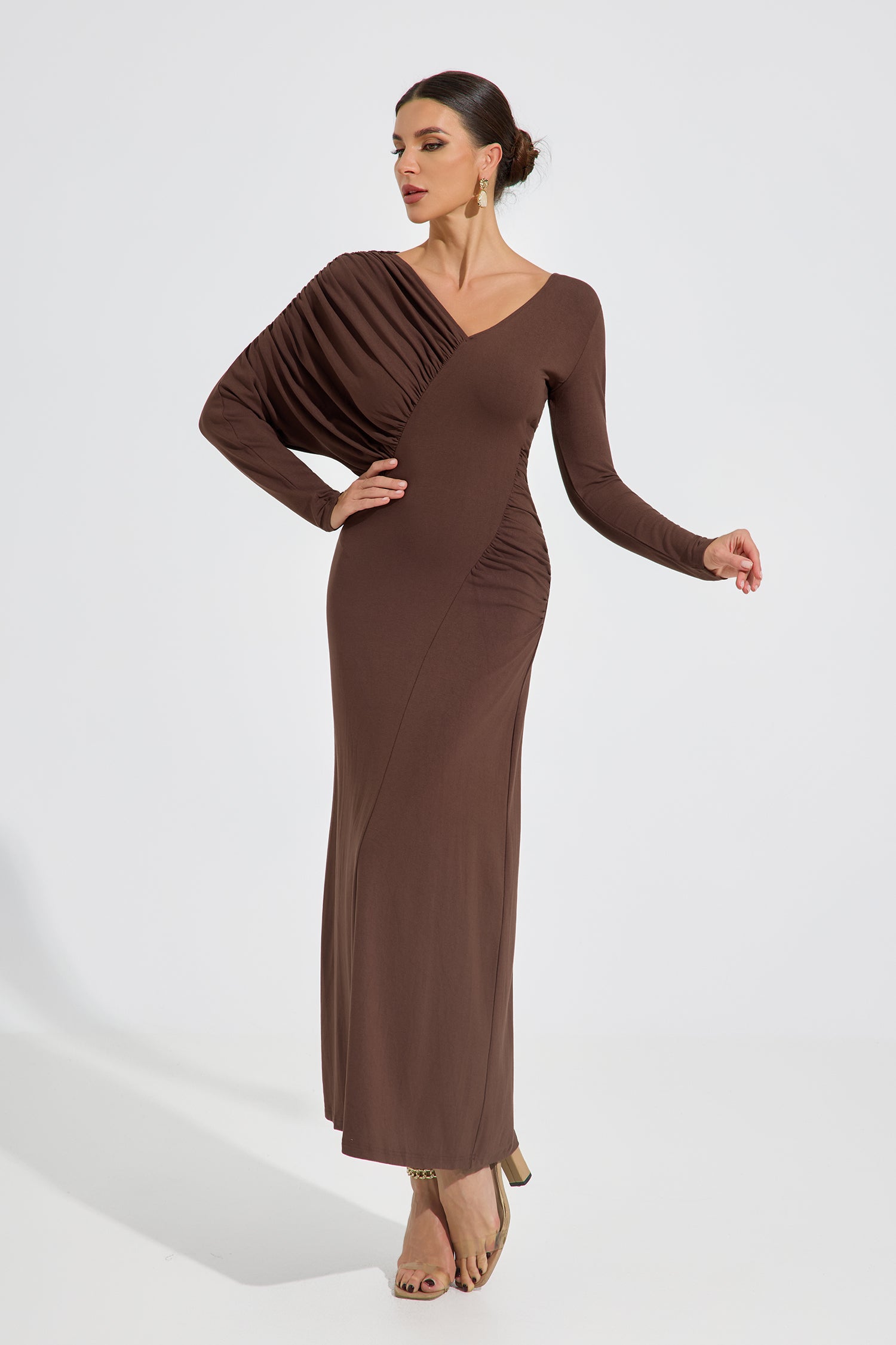 Amelith Drape Elegance Maxi Dress