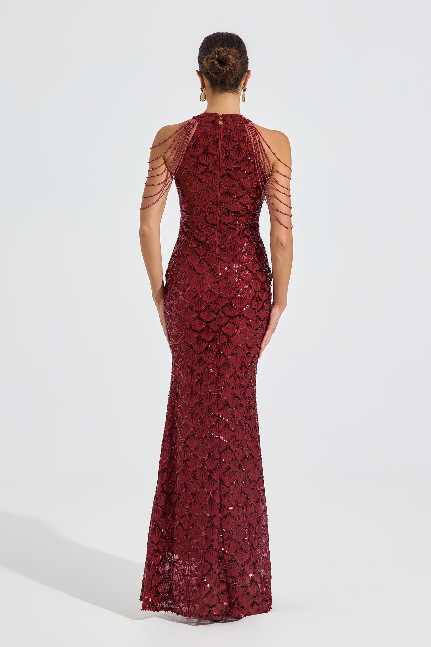 Iris Crimson Luxe Sequin Maxi Dress