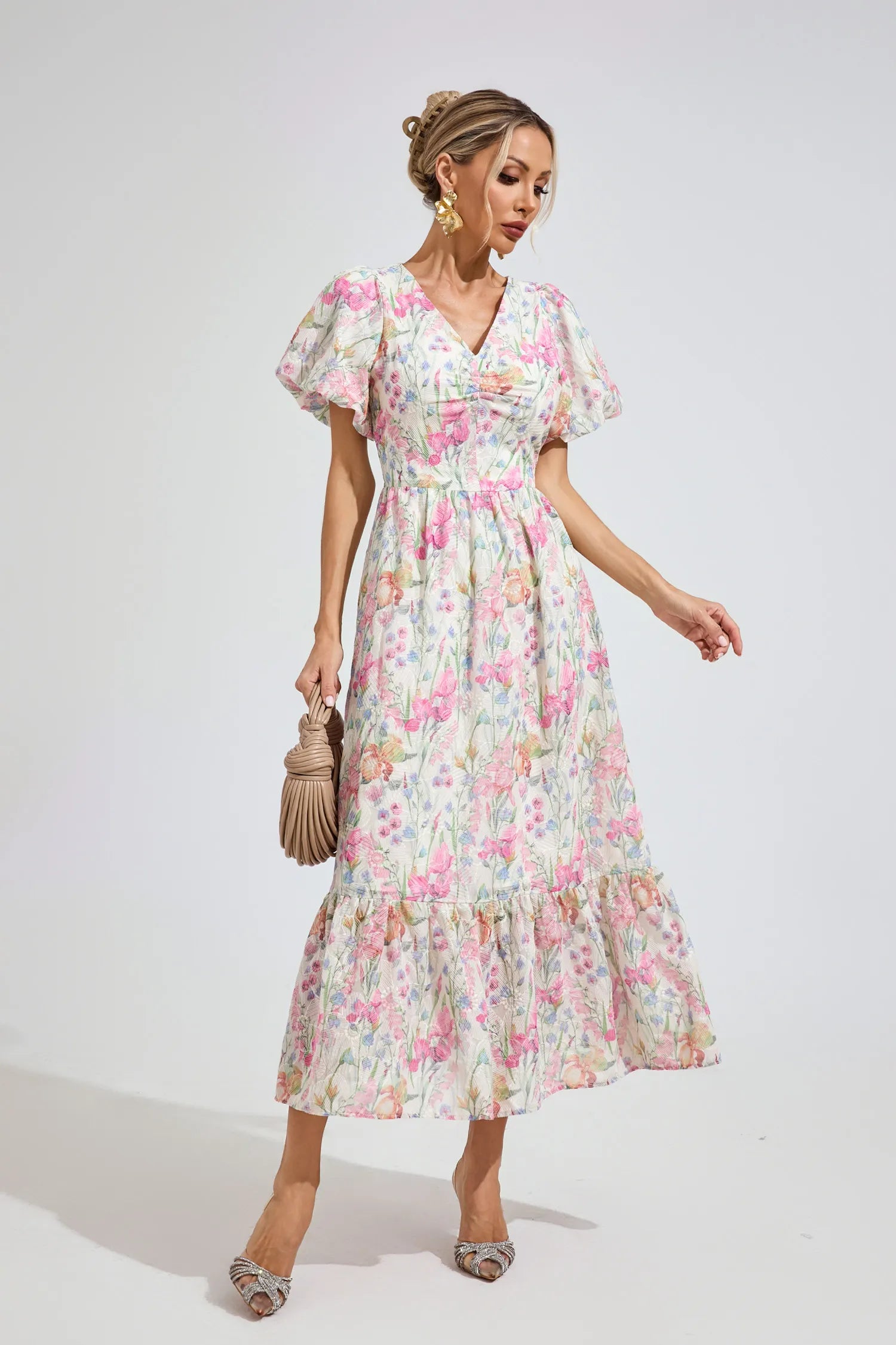 Lonette Floral Print Midi Dress