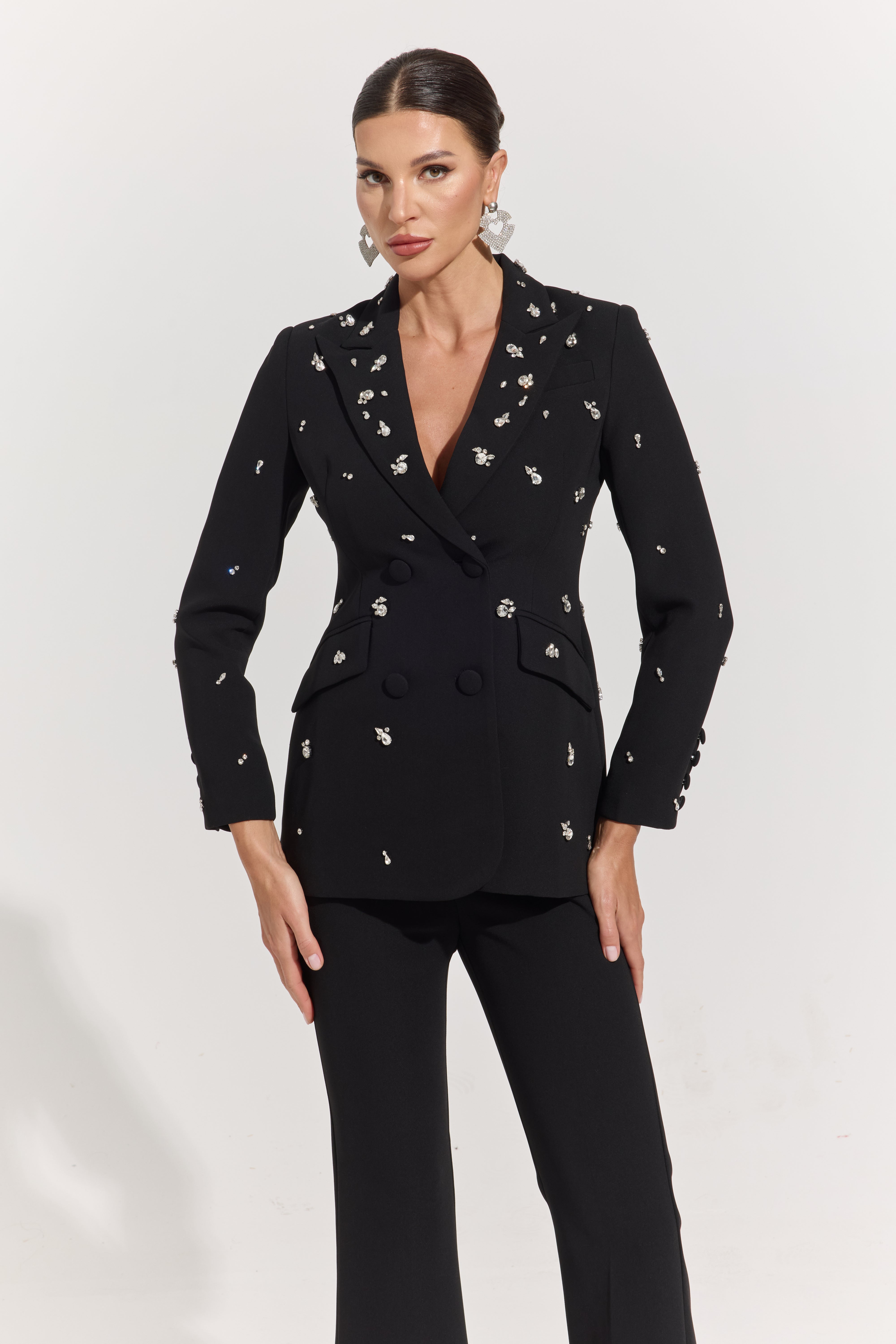 Mikaela Crystal-Embellished Tailored Suit