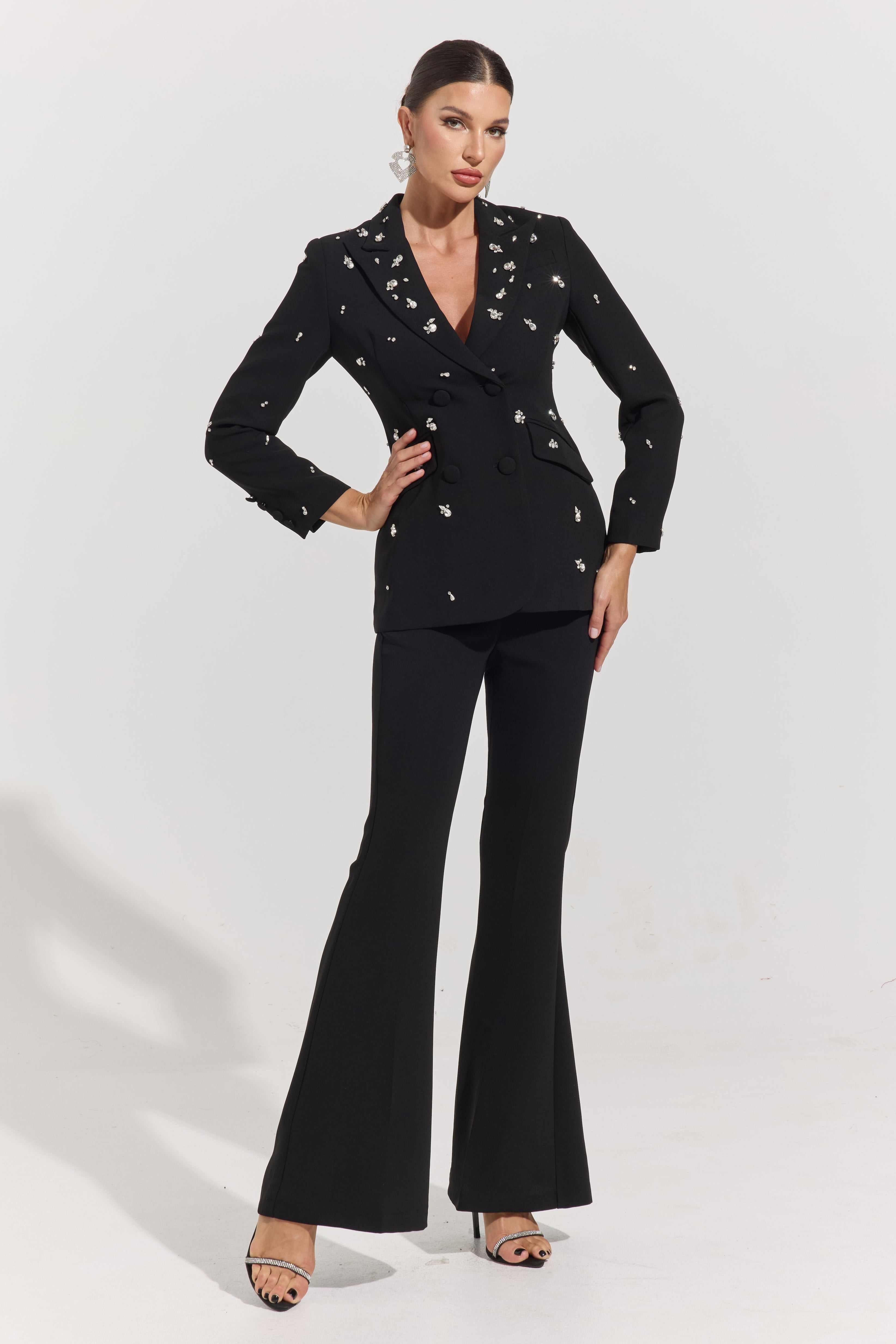 Mikaela Crystal-Embellished Tailored Suit