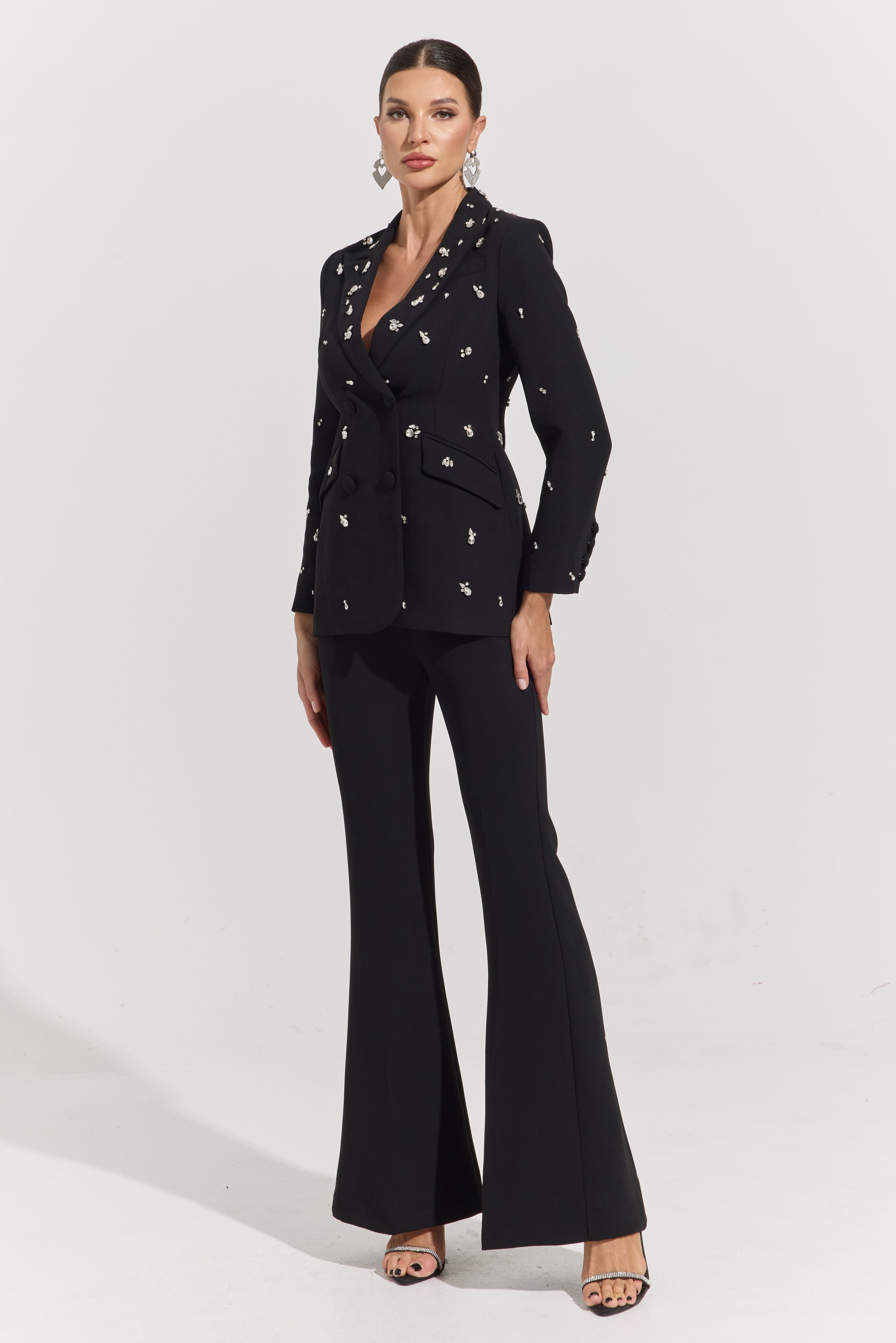 Mikaela Crystal-Embellished Tailored Suit