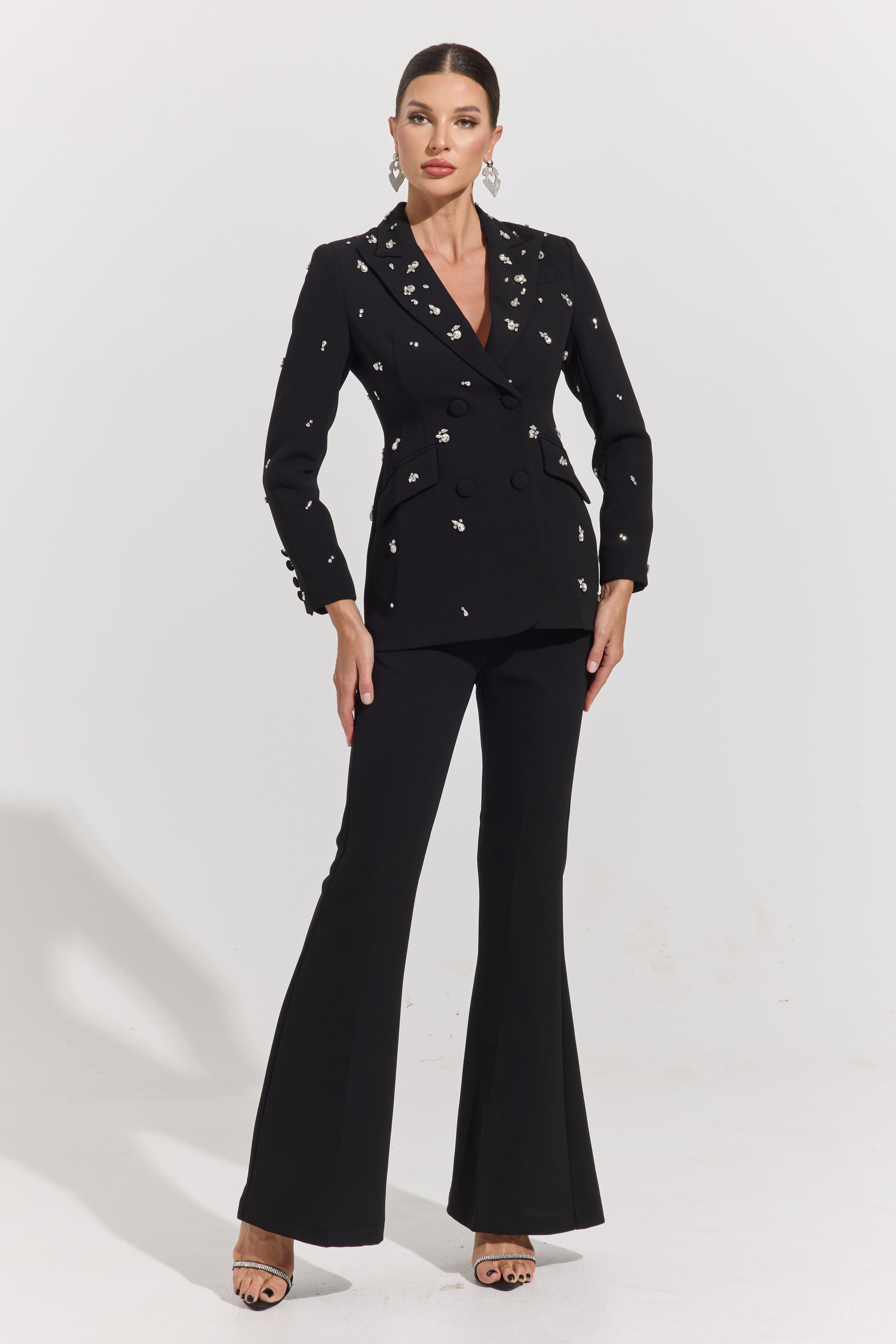 Mikaela Crystal-Embellished Tailored Suit