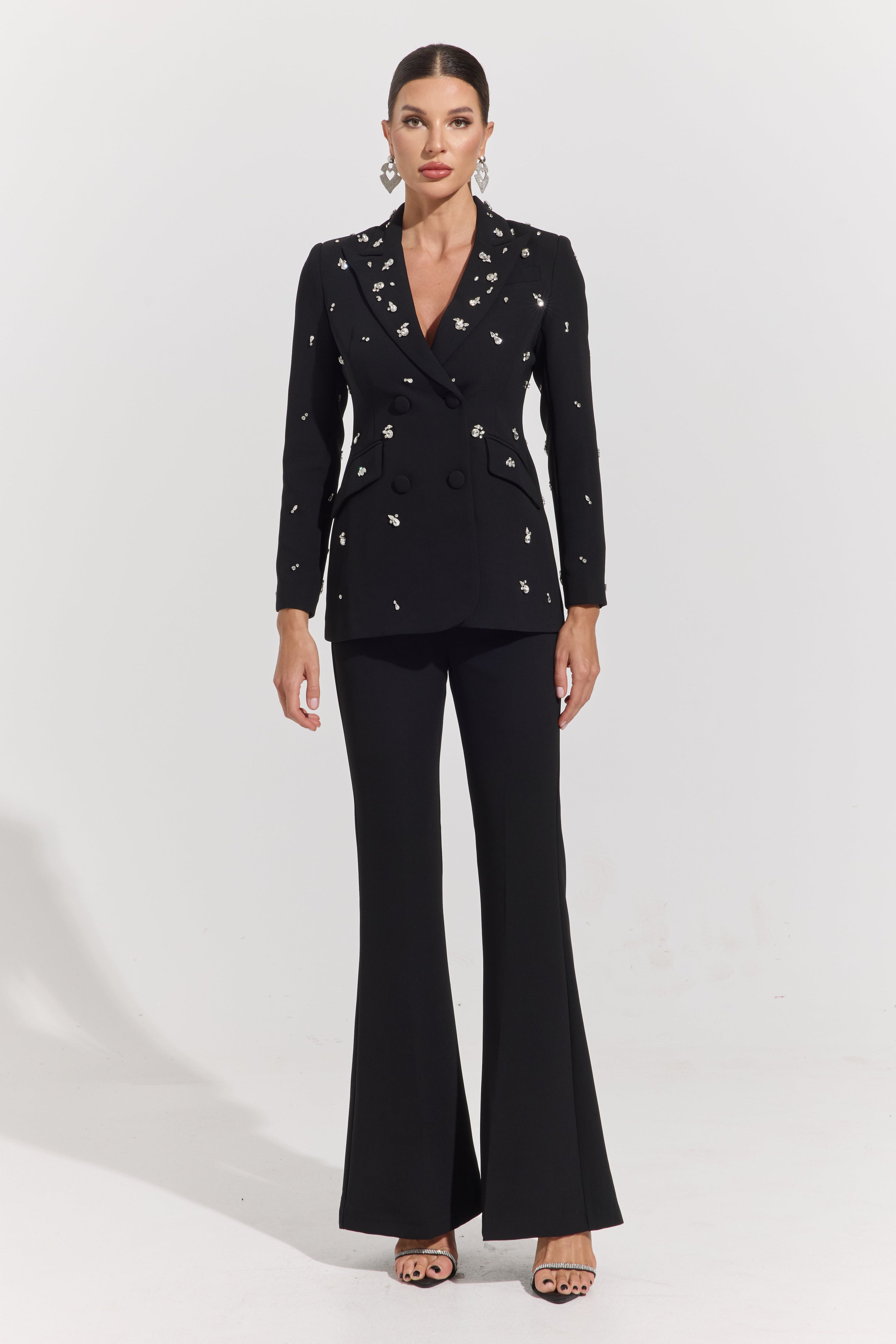 Mikaela Crystal-Embellished Tailored Suit