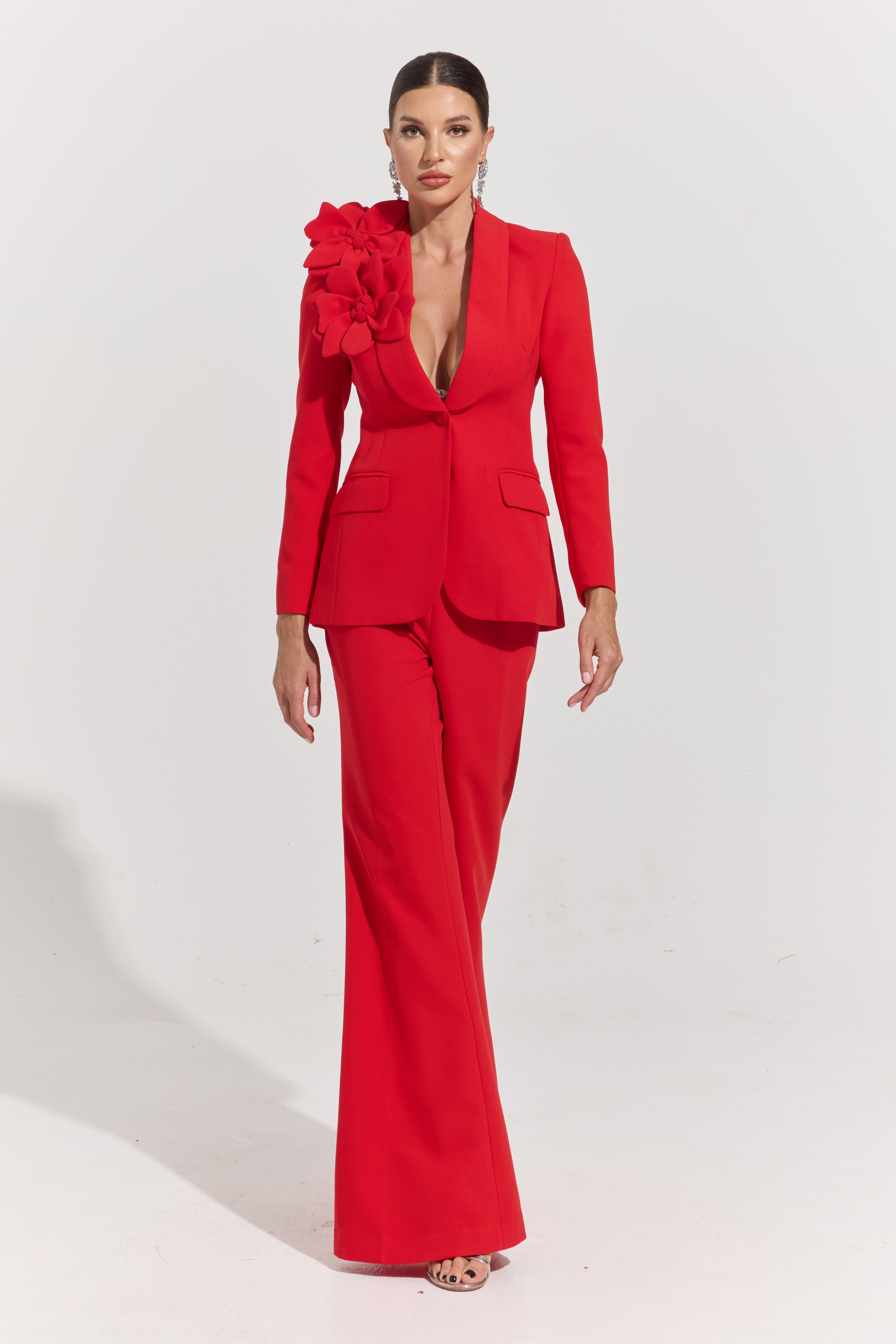 Eden Scarlet Bloom Tailored Suit