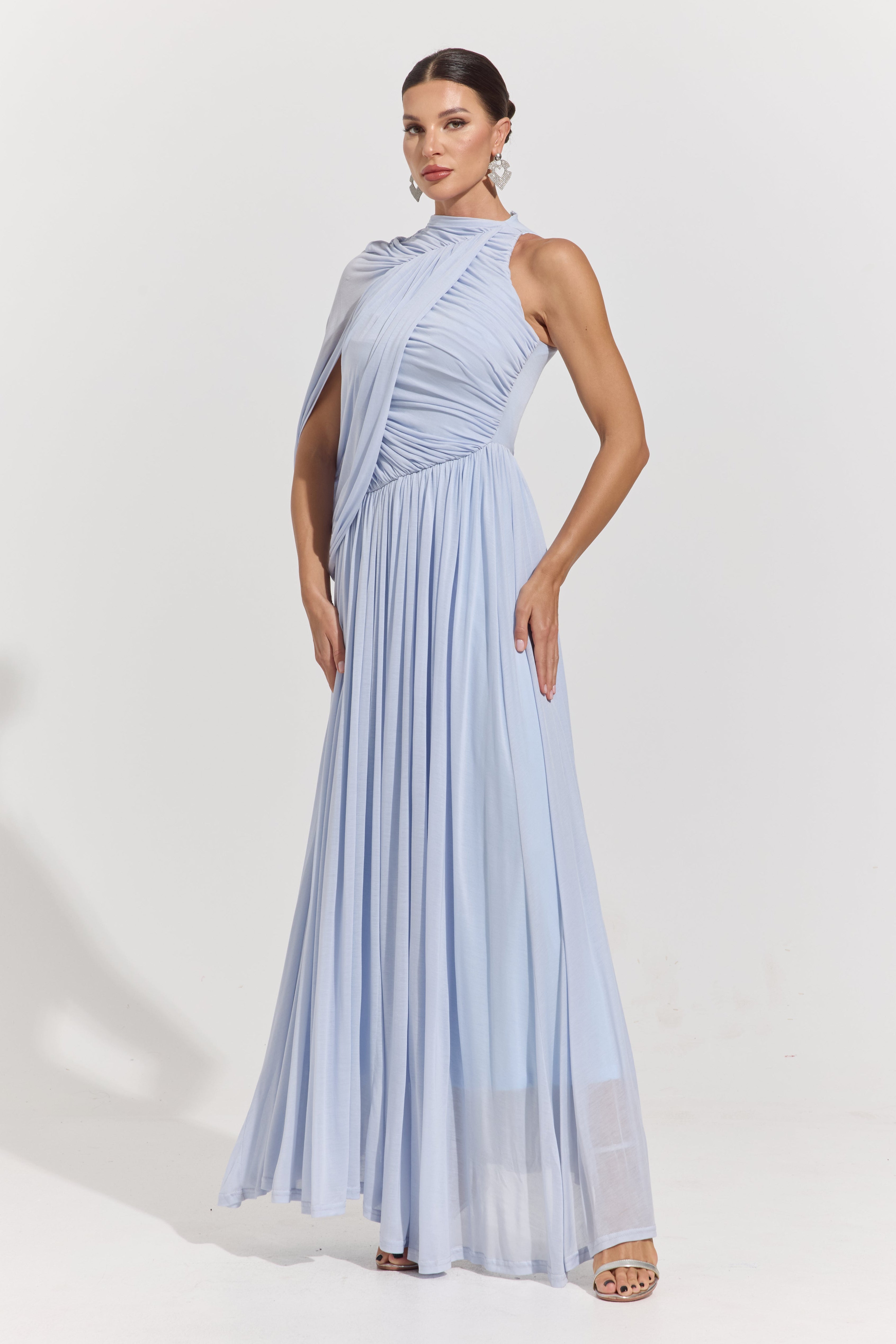 Odalys Celeste Drape One-Shoulder Maxi Dress
