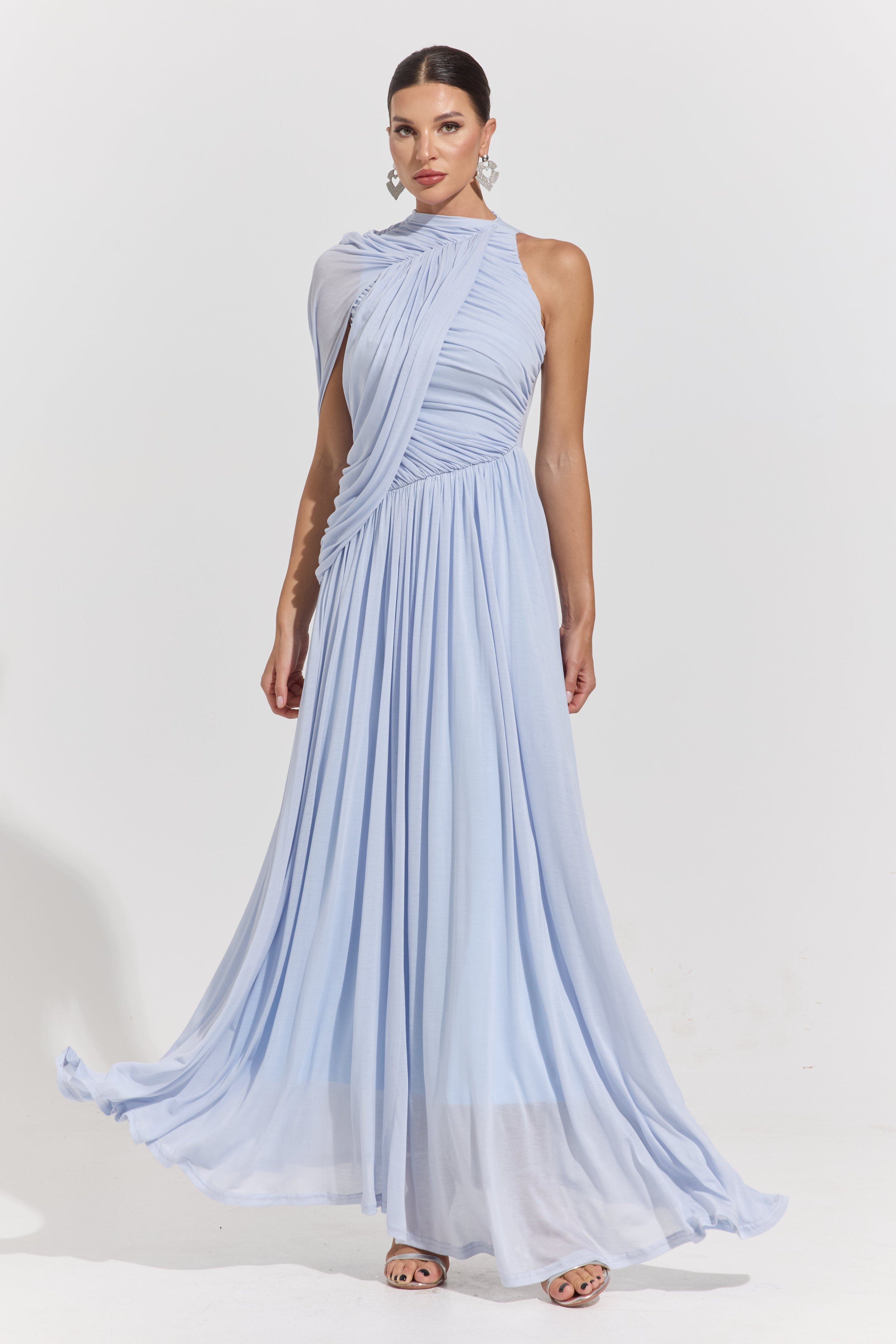 Odalys Celeste Drape One-Shoulder Maxi Dress