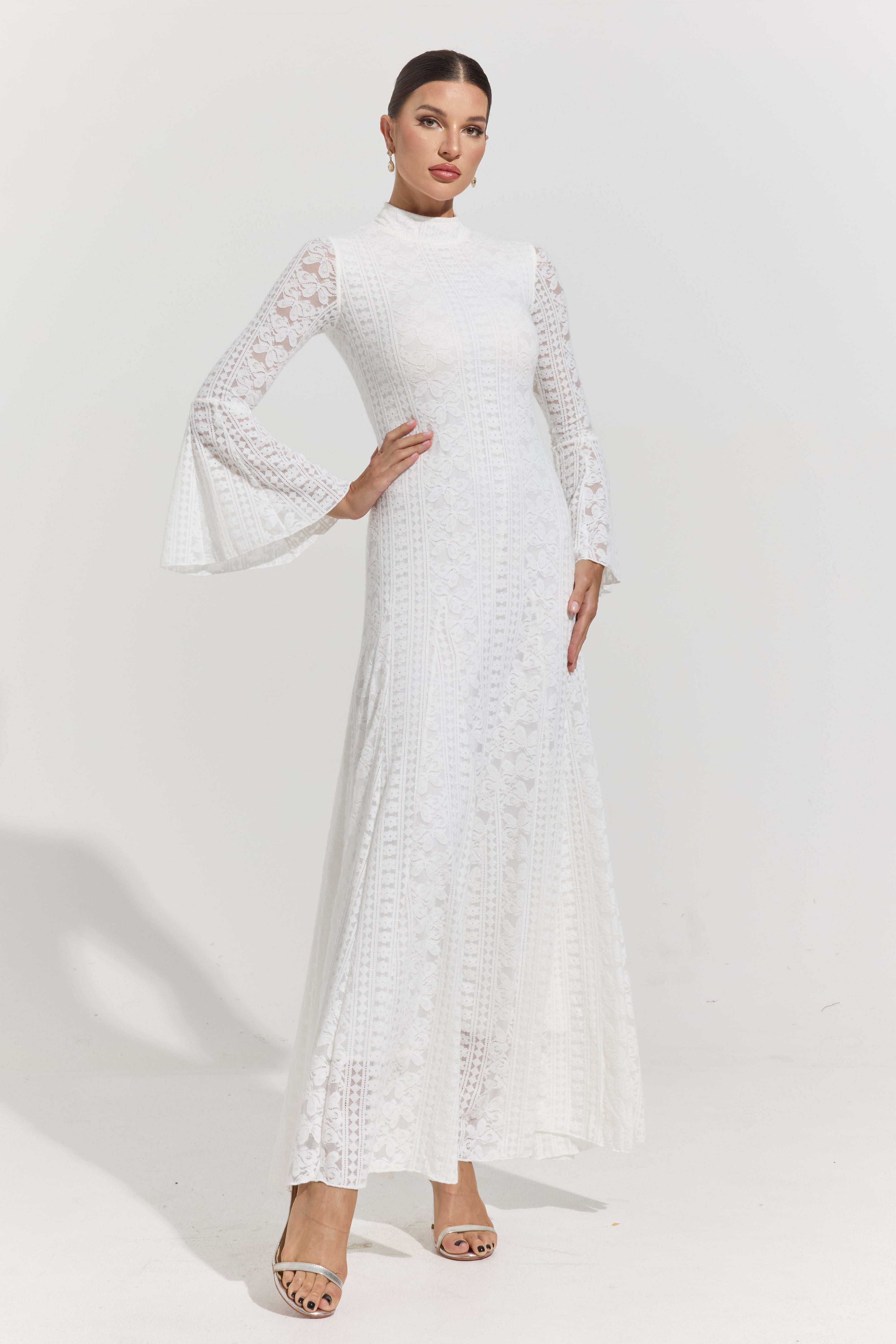 Delphine Blanc Lace Maxi Dress