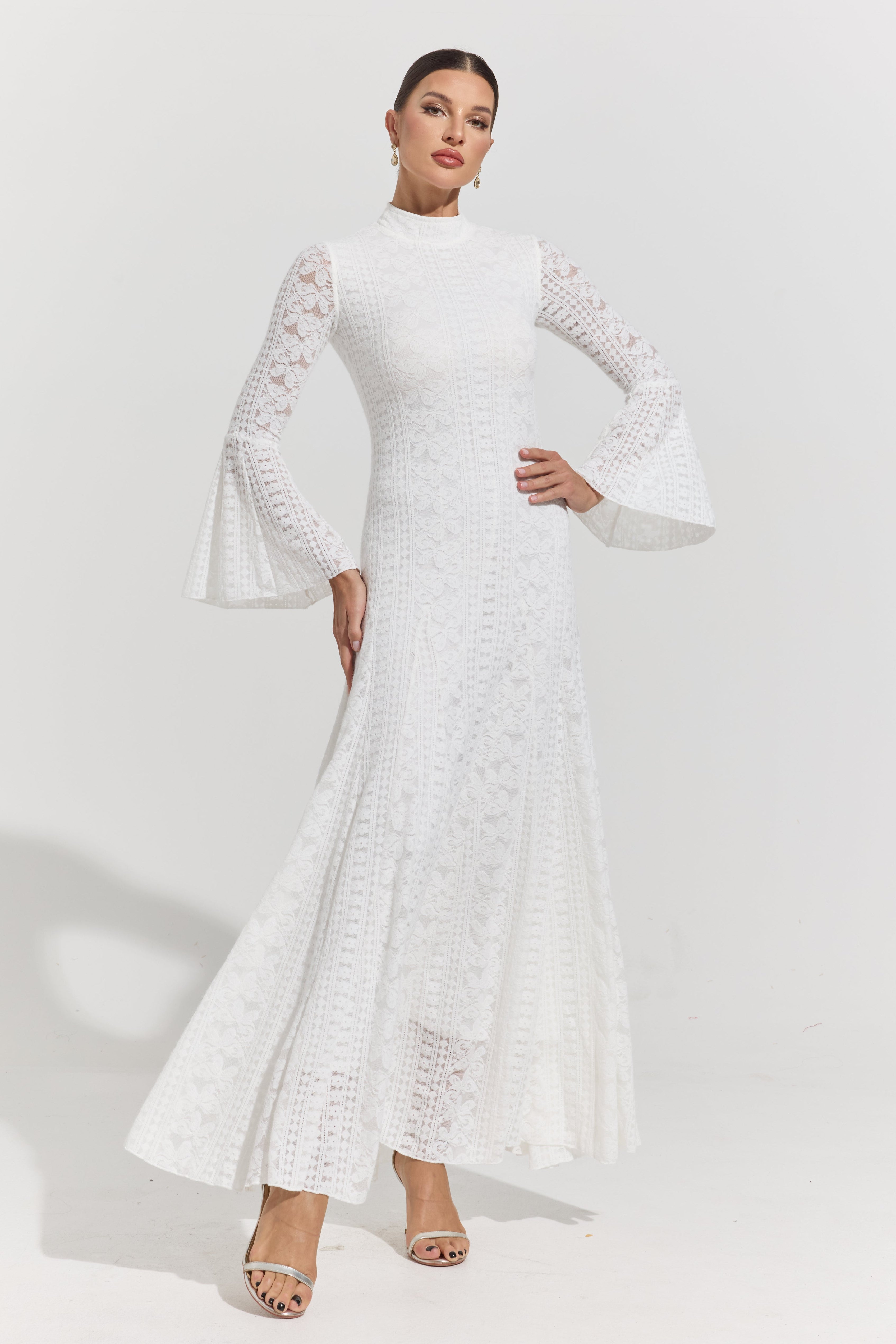 Delphine Blanc Lace Maxi Dress