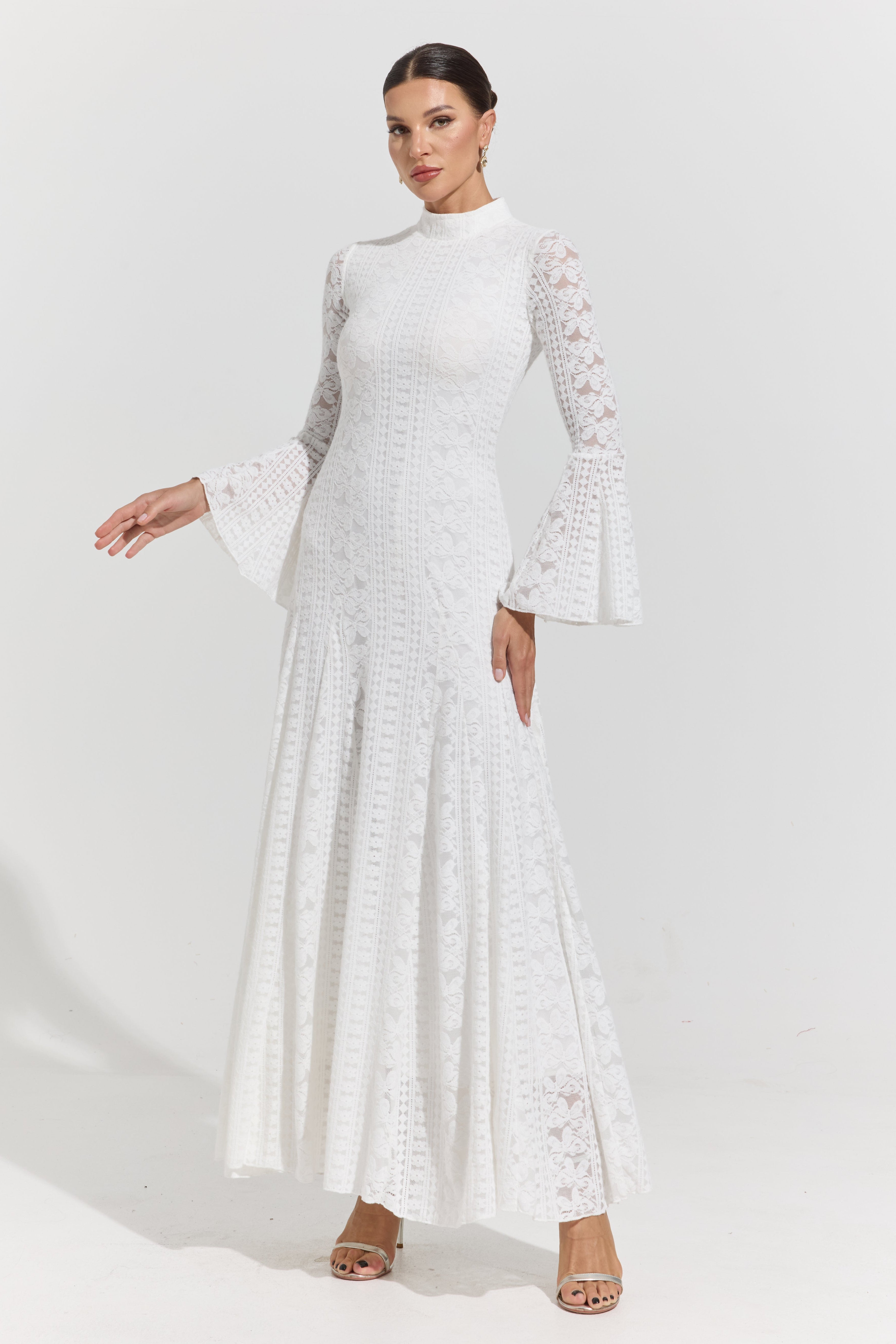 Delphine Blanc Lace Maxi Dress