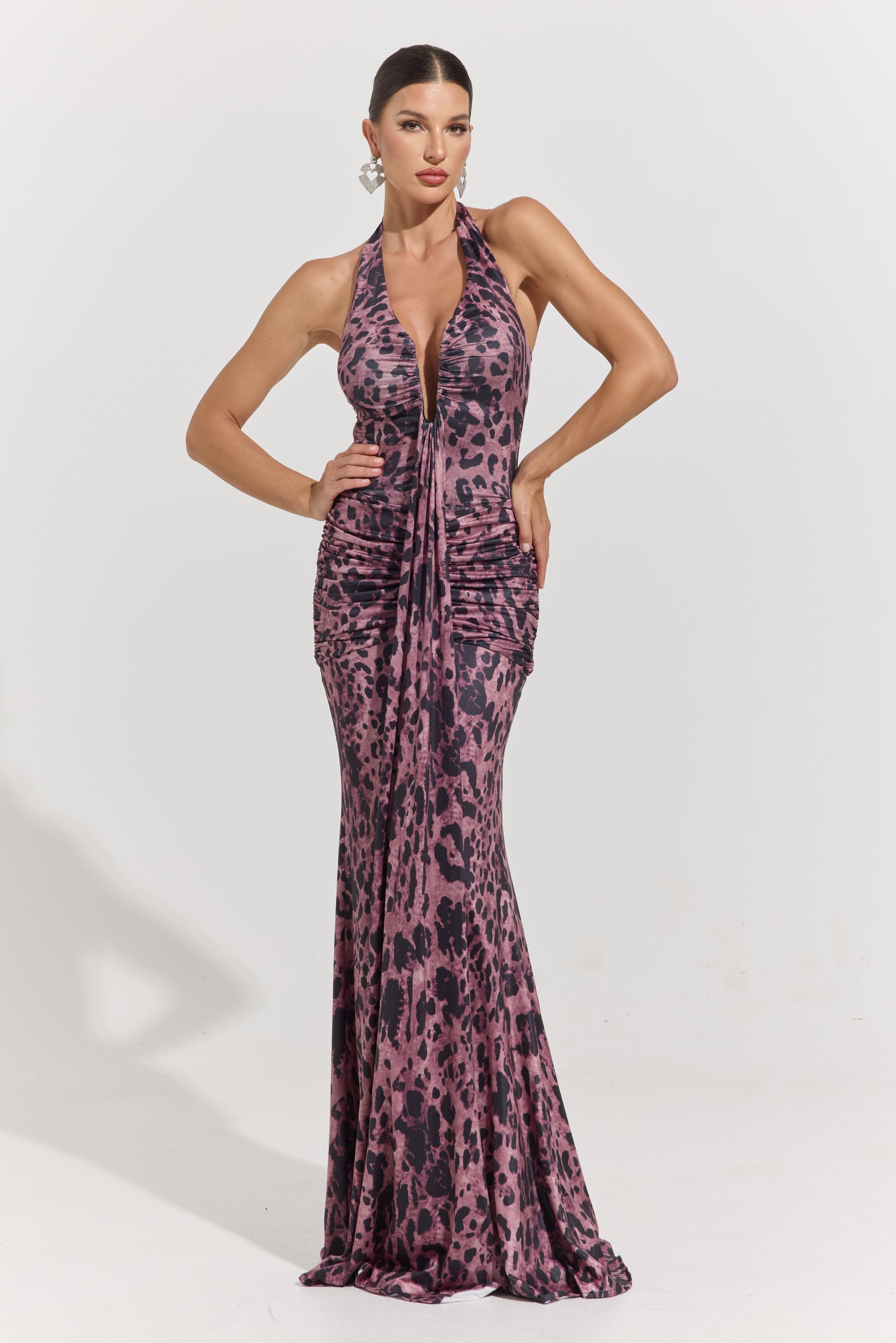 Pascale Orchid Halter Mermaid Maxi Dress