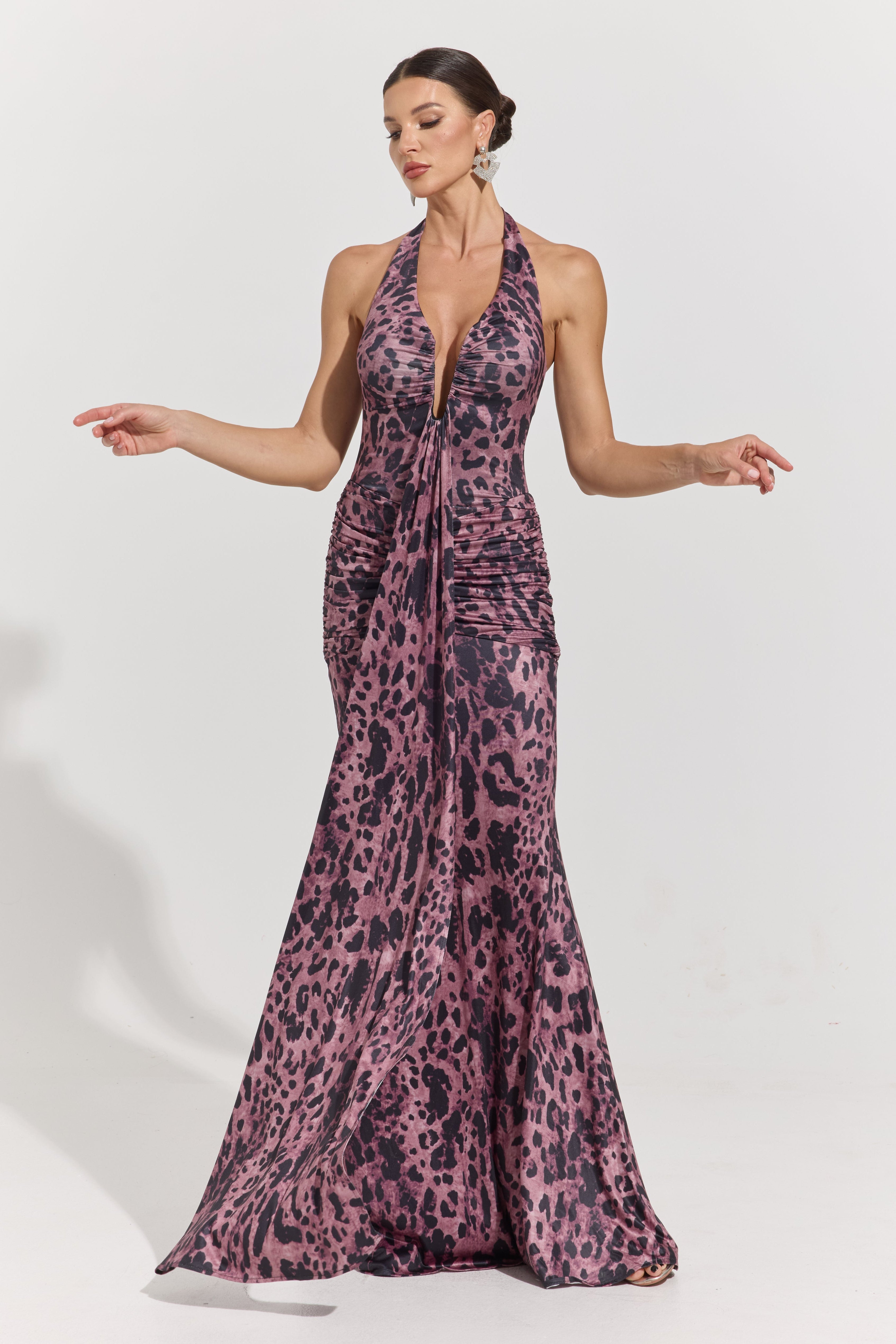 Pascale Orchid Halter Mermaid Maxi Dress
