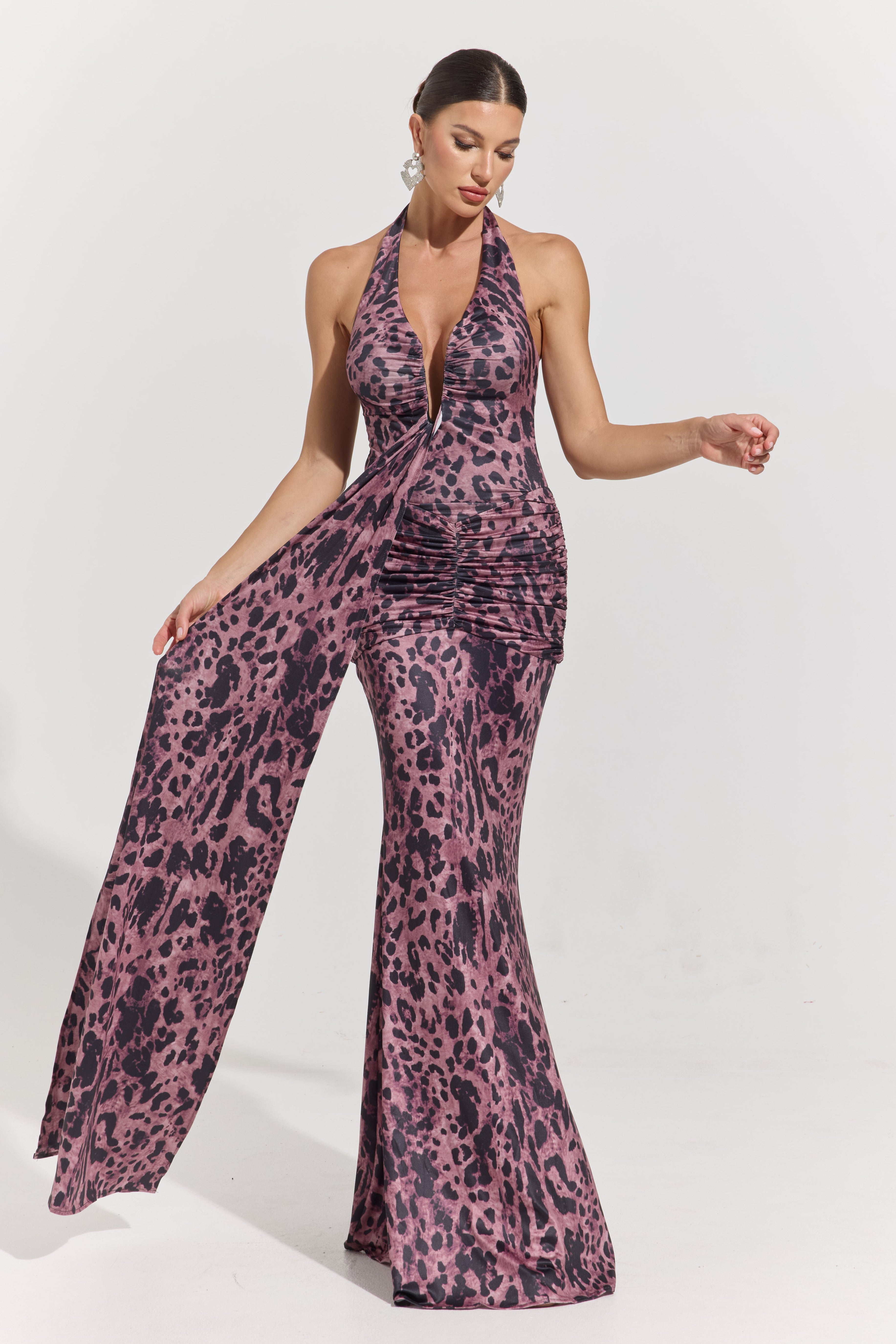 Pascale Orchid Halter Mermaid Maxi Dress