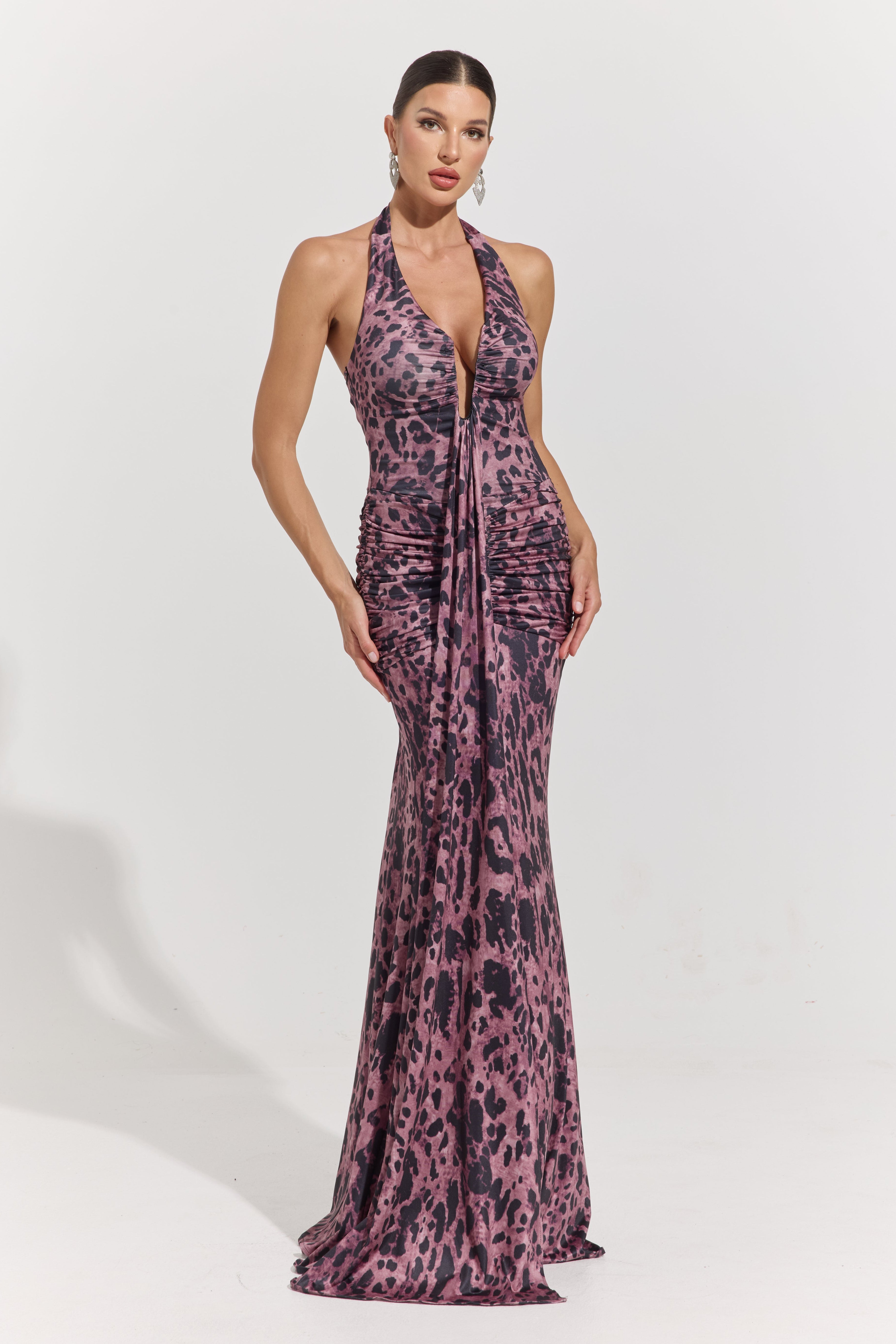 Pascale Orchid Halter Mermaid Maxi Dress