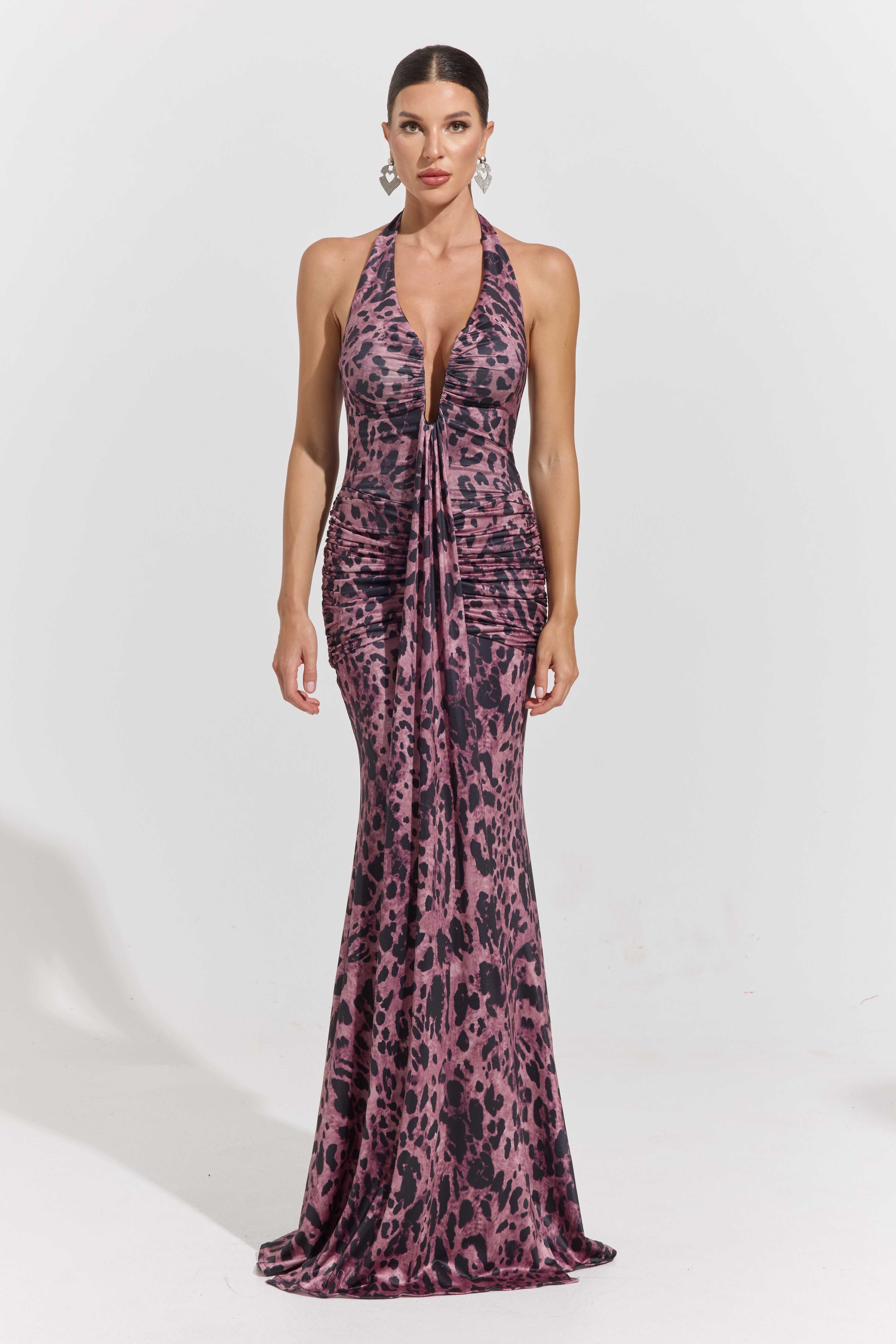 Pascale Orchid Halter Mermaid Maxi Dress