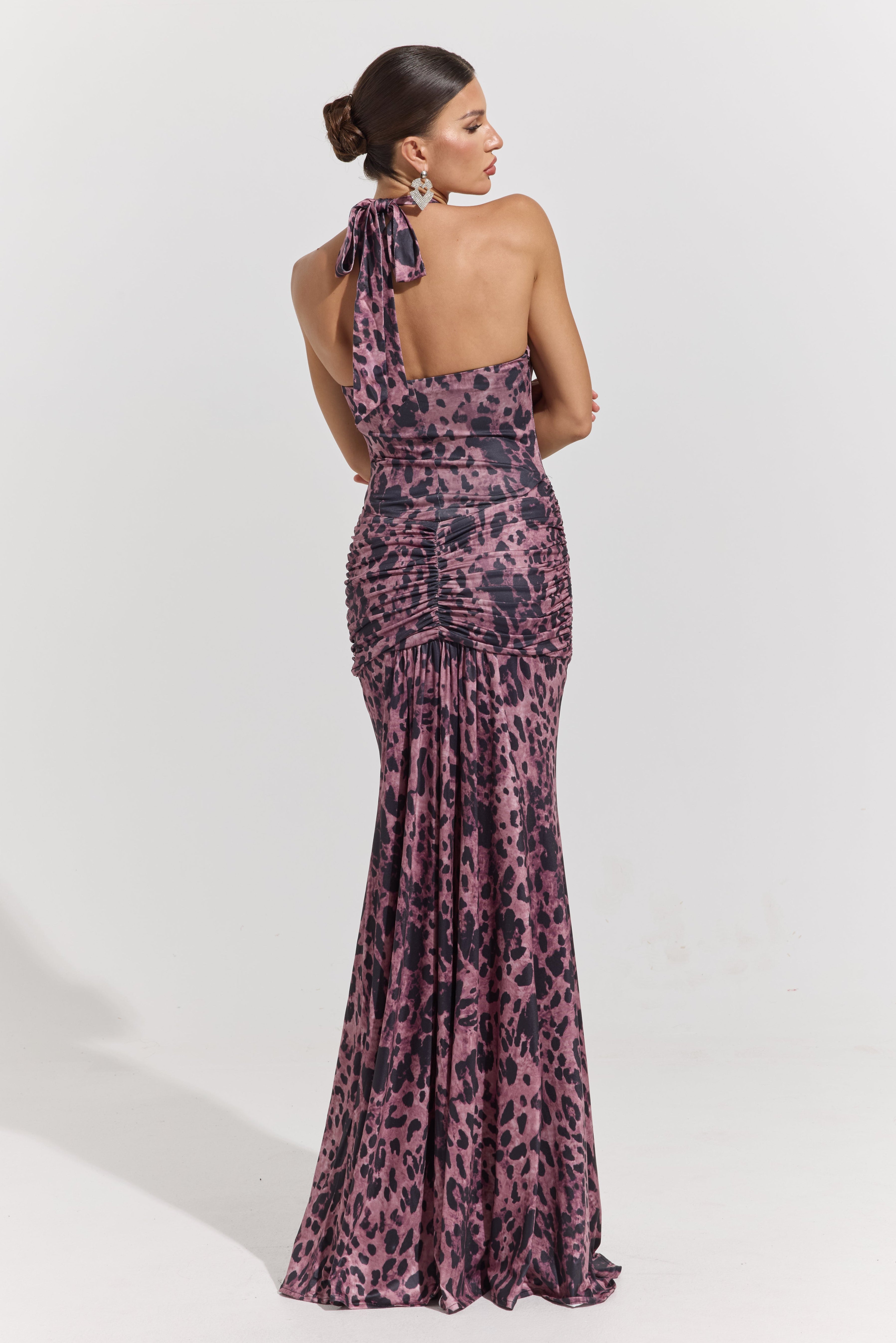 Pascale Orchid Halter Mermaid Maxi Dress