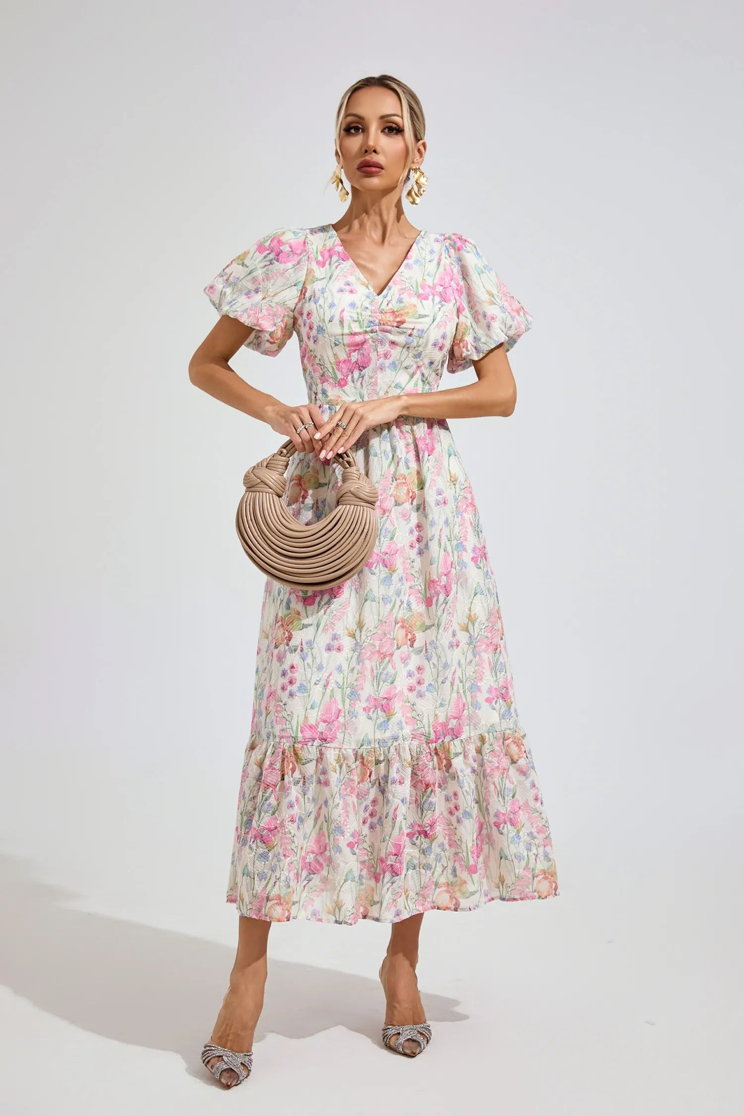 Lonette Floral Print Midi Dress