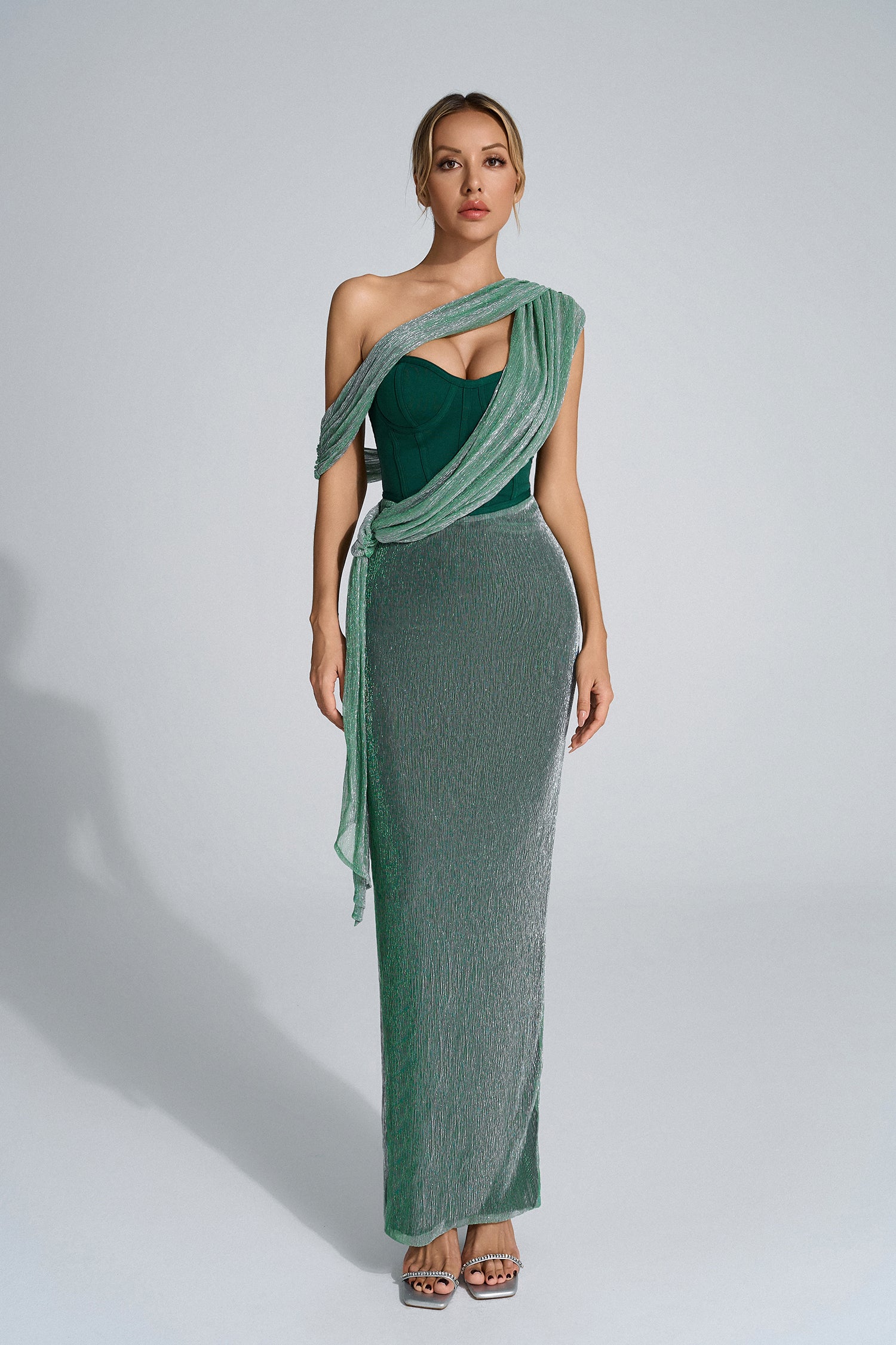 Emerald Green Halter Strap Maxi Dress Emerald Green Halter Strap Maxi Dress