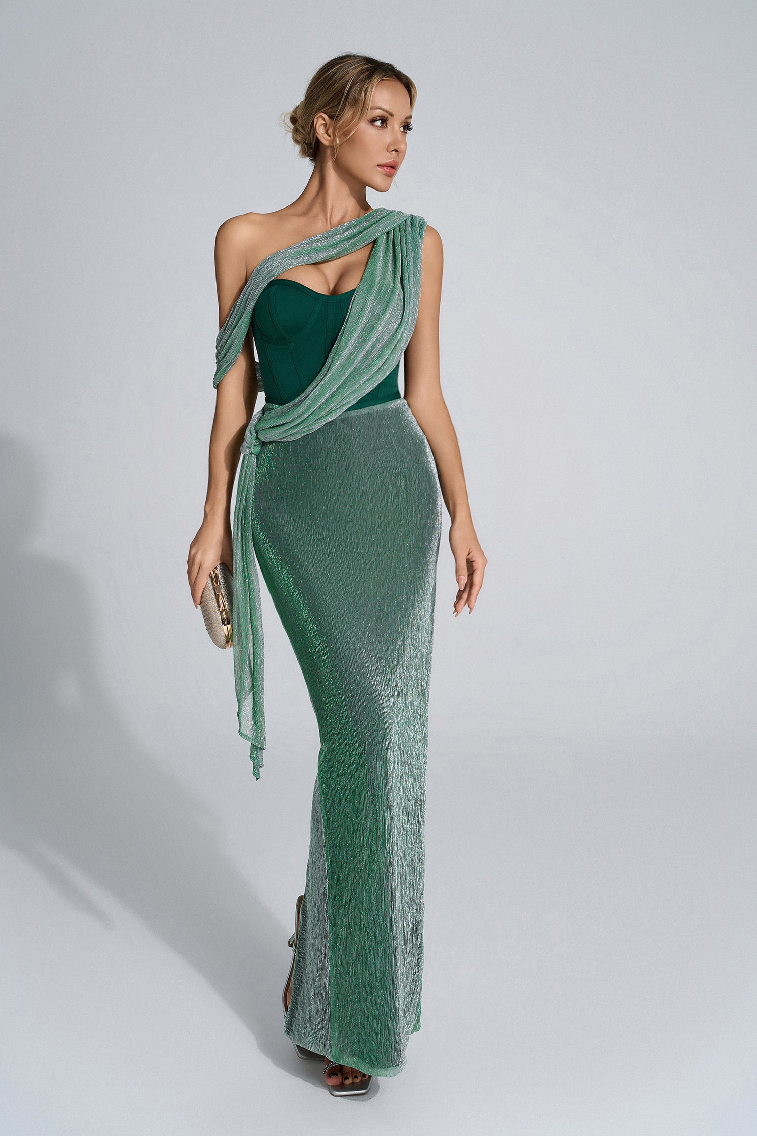 Emerald Green Halter Strap Maxi Dress