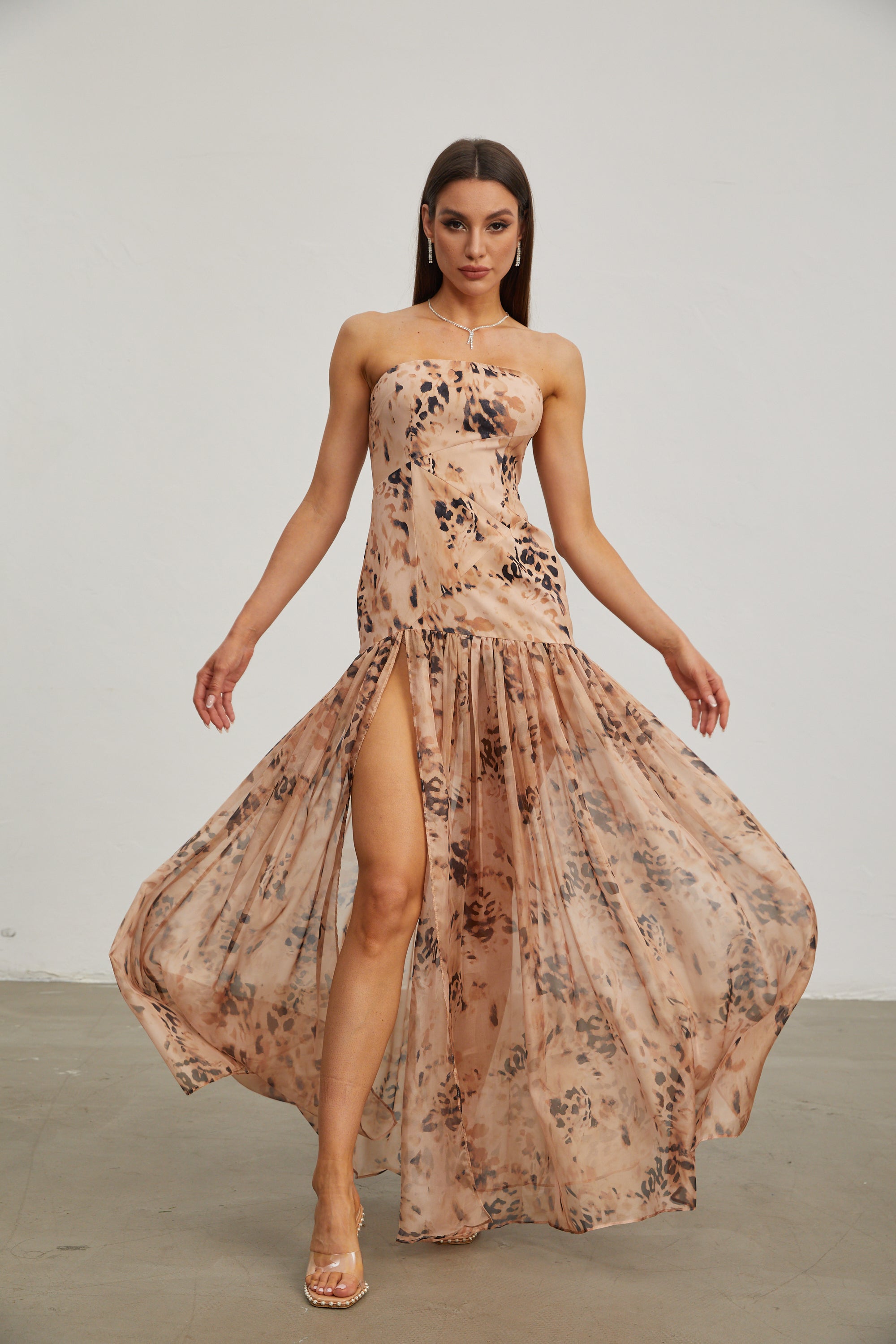 Lavande Earthen Allure Strapless Maxi Dress