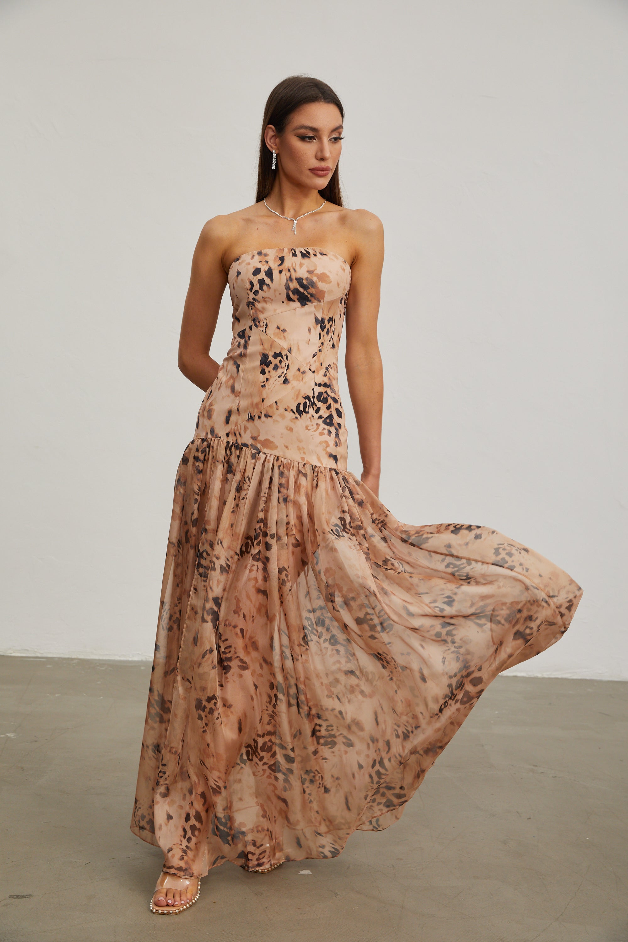 Lavande Earthen Allure Strapless Maxi Dress
