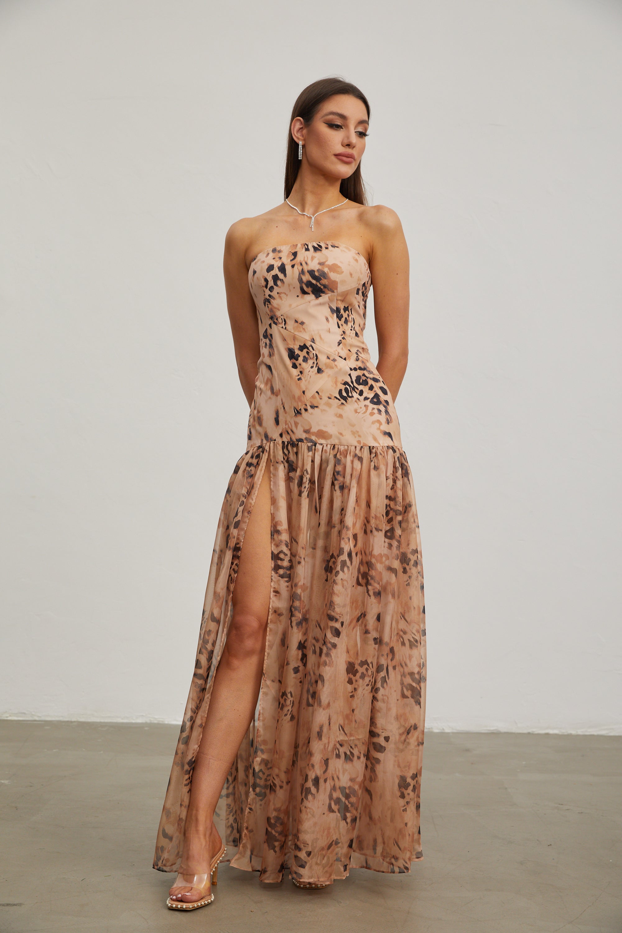 Lavande Earthen Allure Strapless Maxi Dress