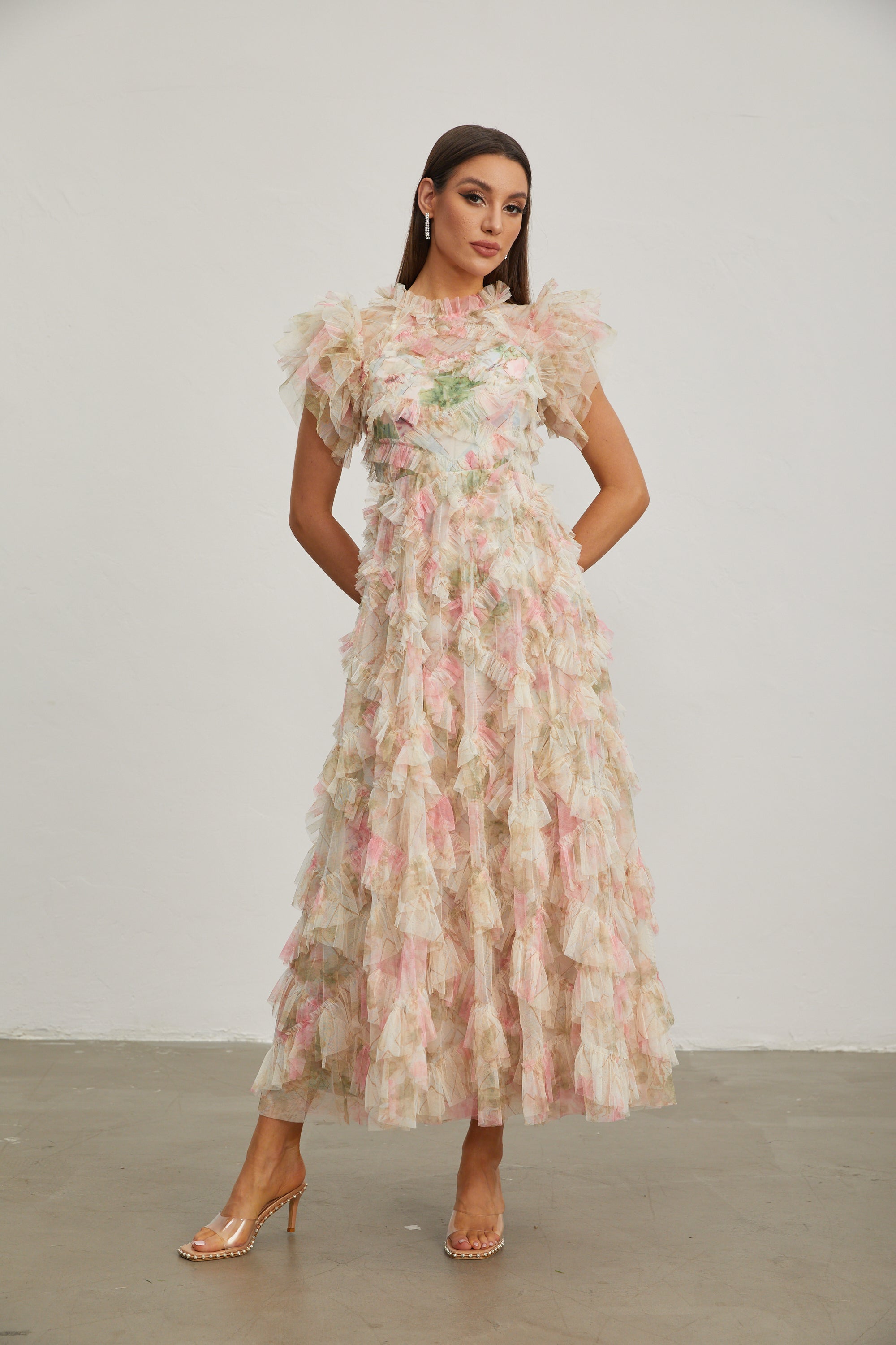 Roxane Blossom Ruffle Maxi Dress