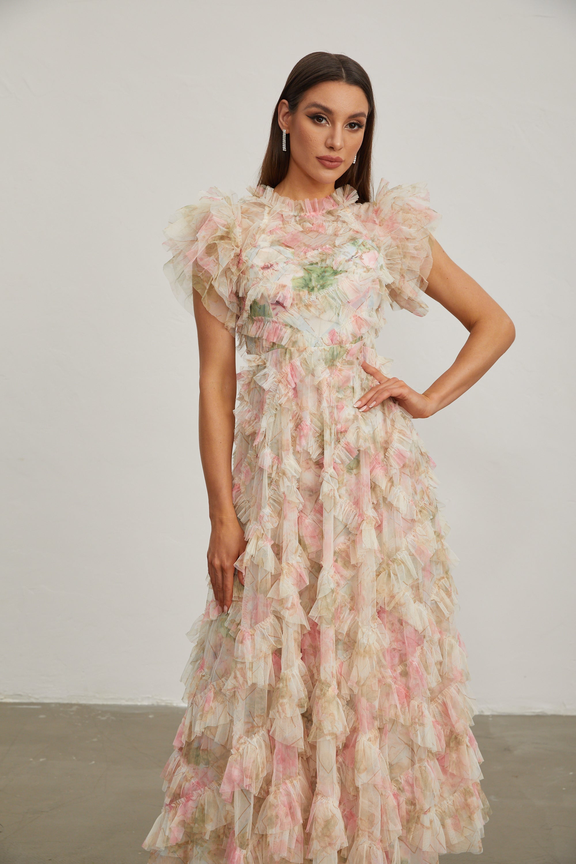 Roxane Blossom Ruffle Maxi Dress