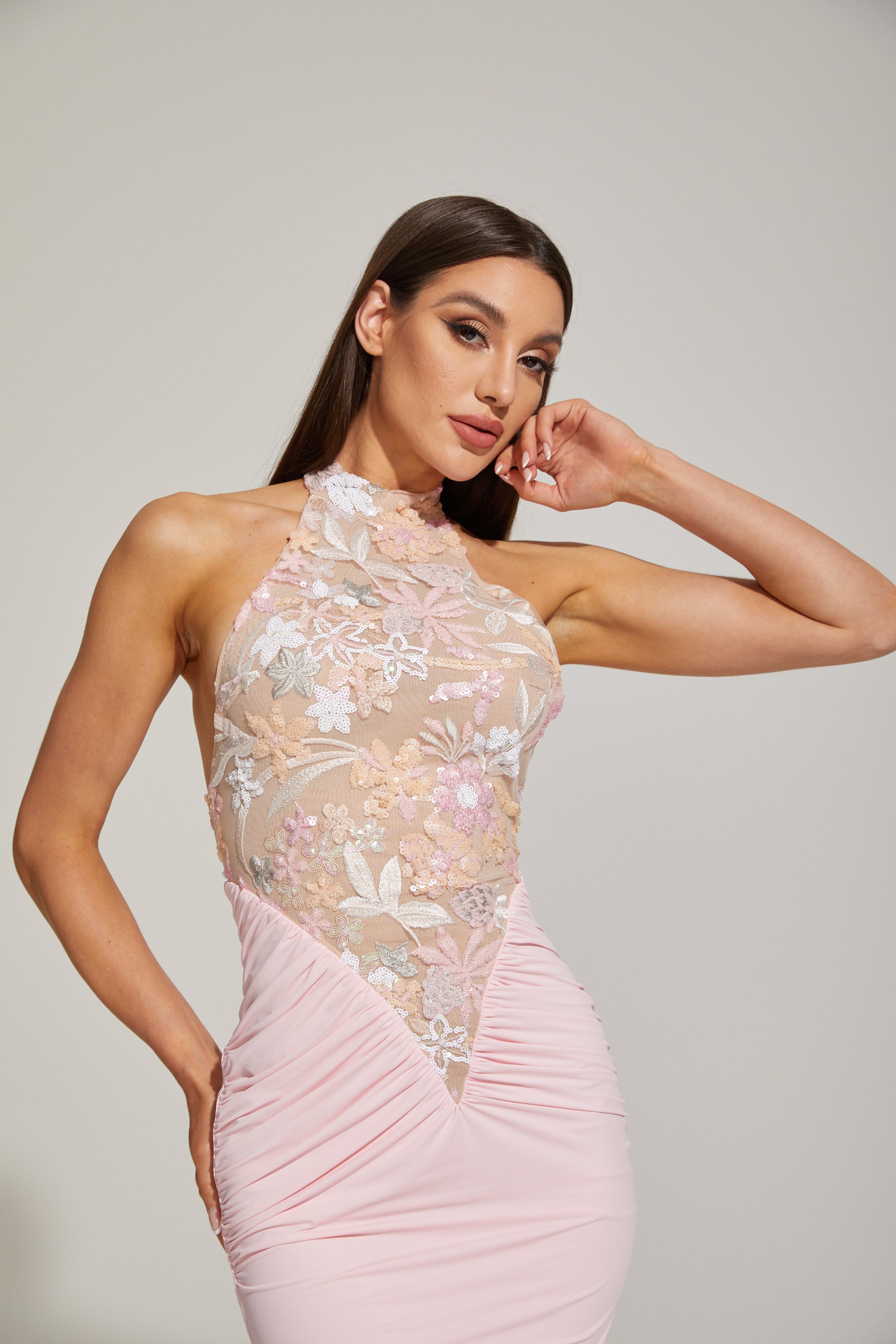 Dilara Pink Enchanted Garden Maxi Dress