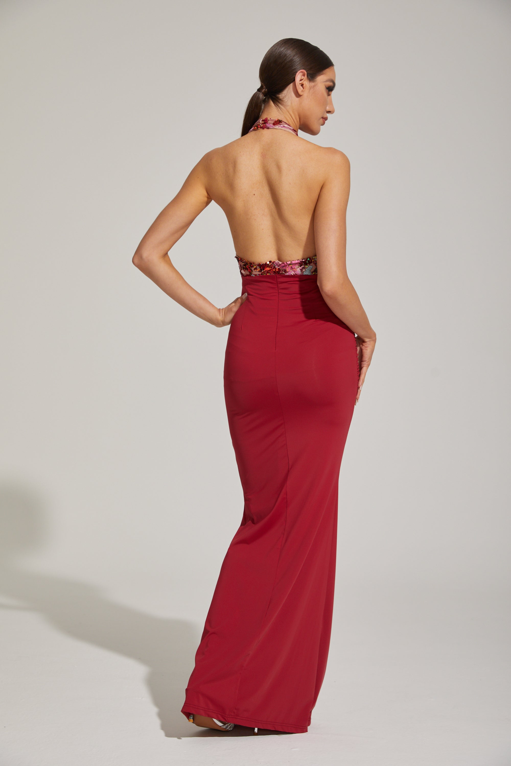 Dilara Red Enchanted Garden Maxi Dress