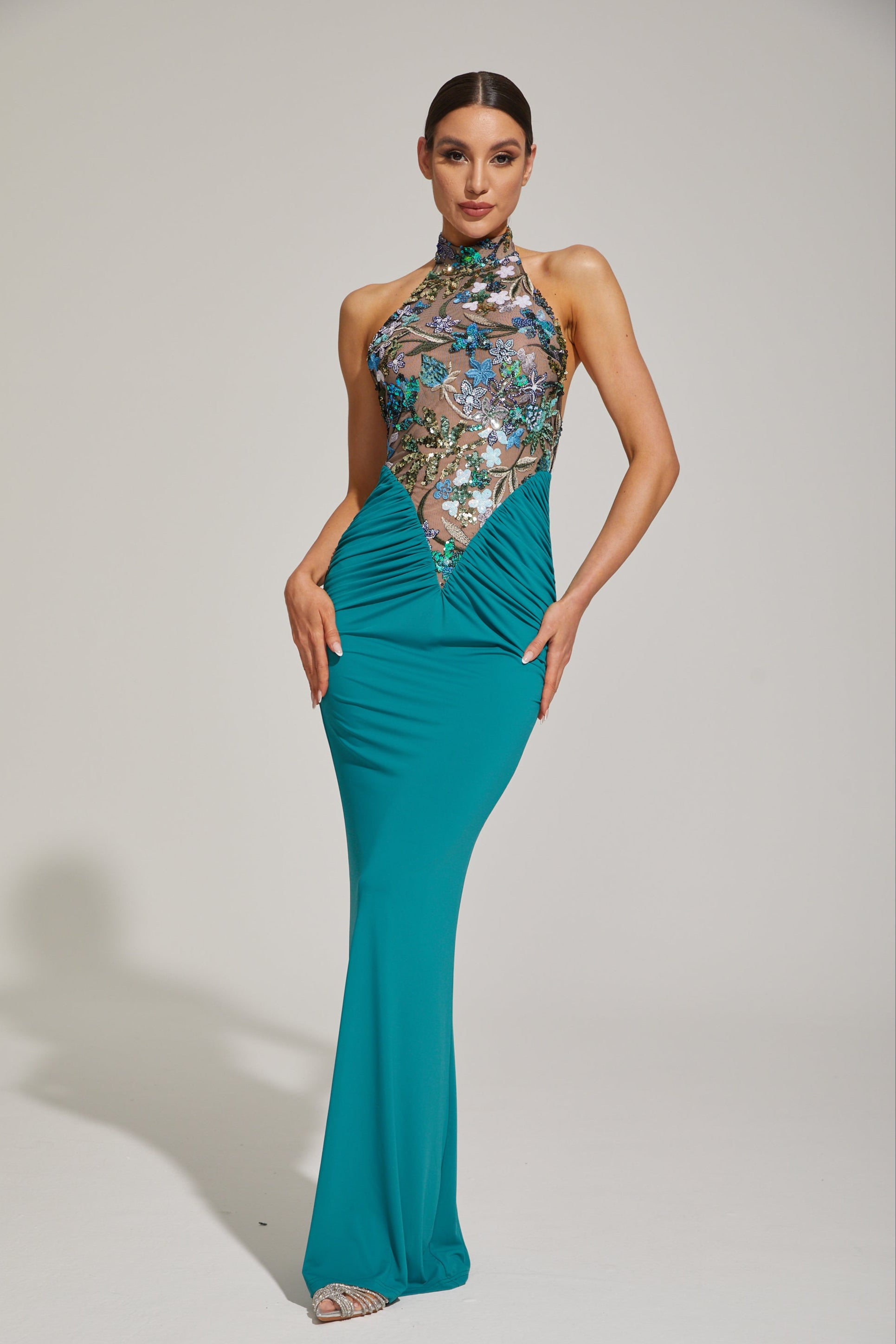 Dilara Green Enchanted Garden Maxi Dress