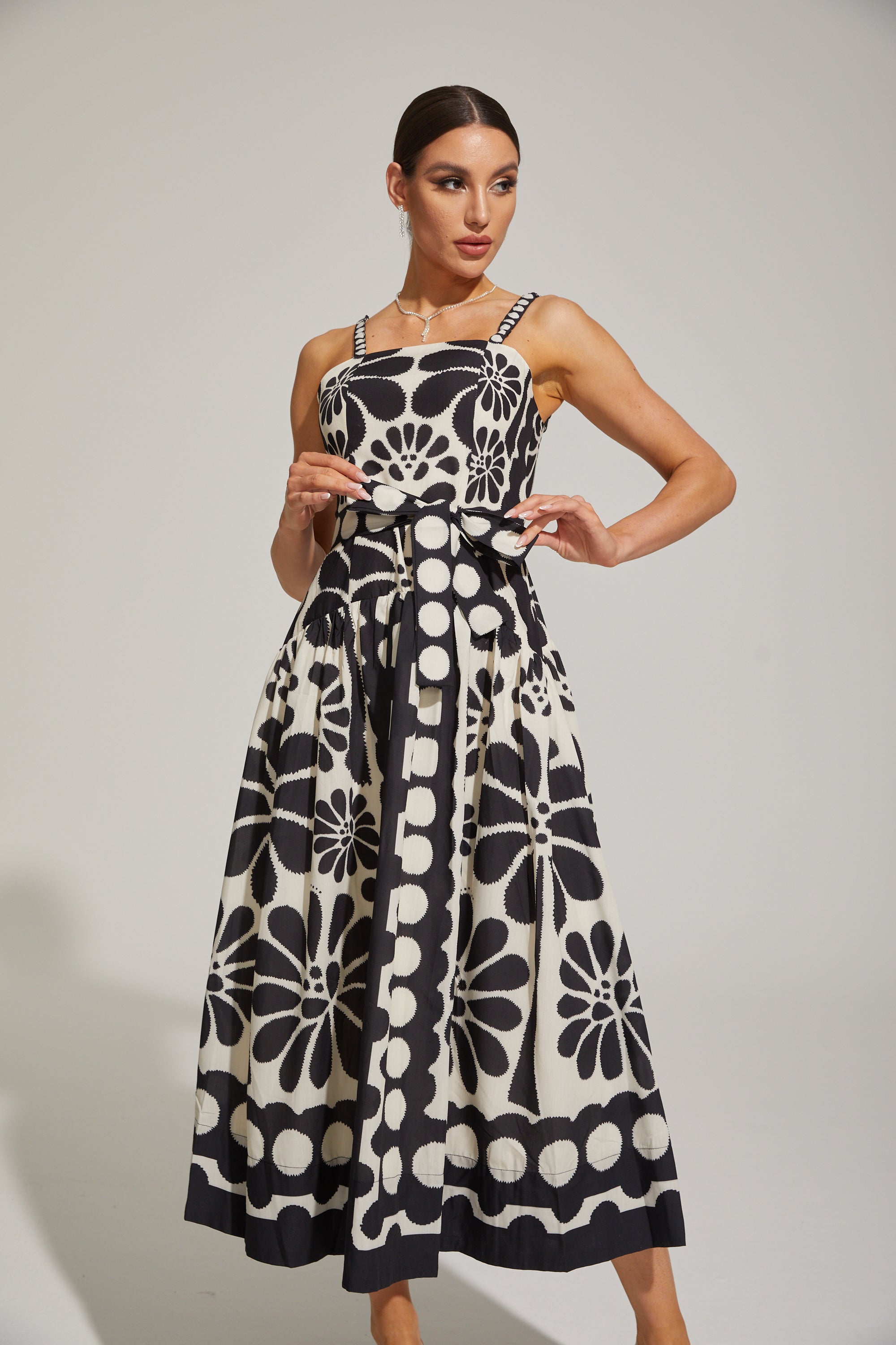 Briony Monét Floral Mosaic Midi Dress